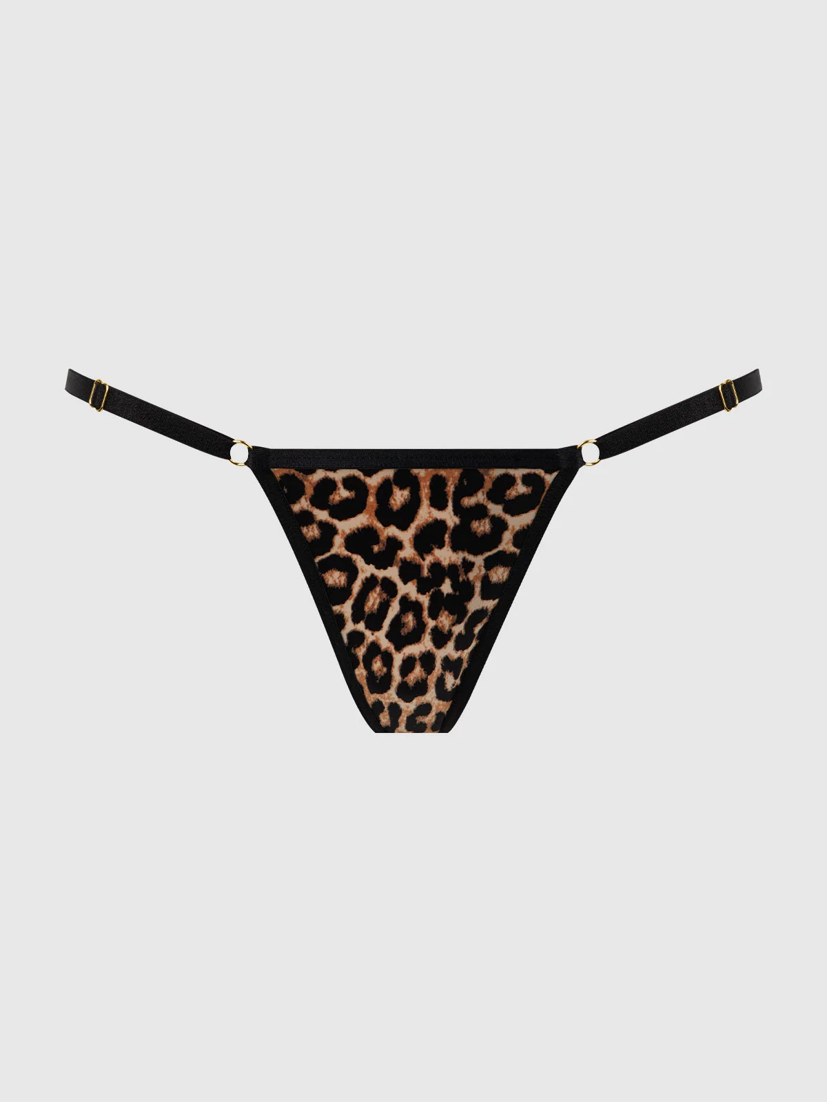 Raven Side Slider Mini G-String in Leopard Black
