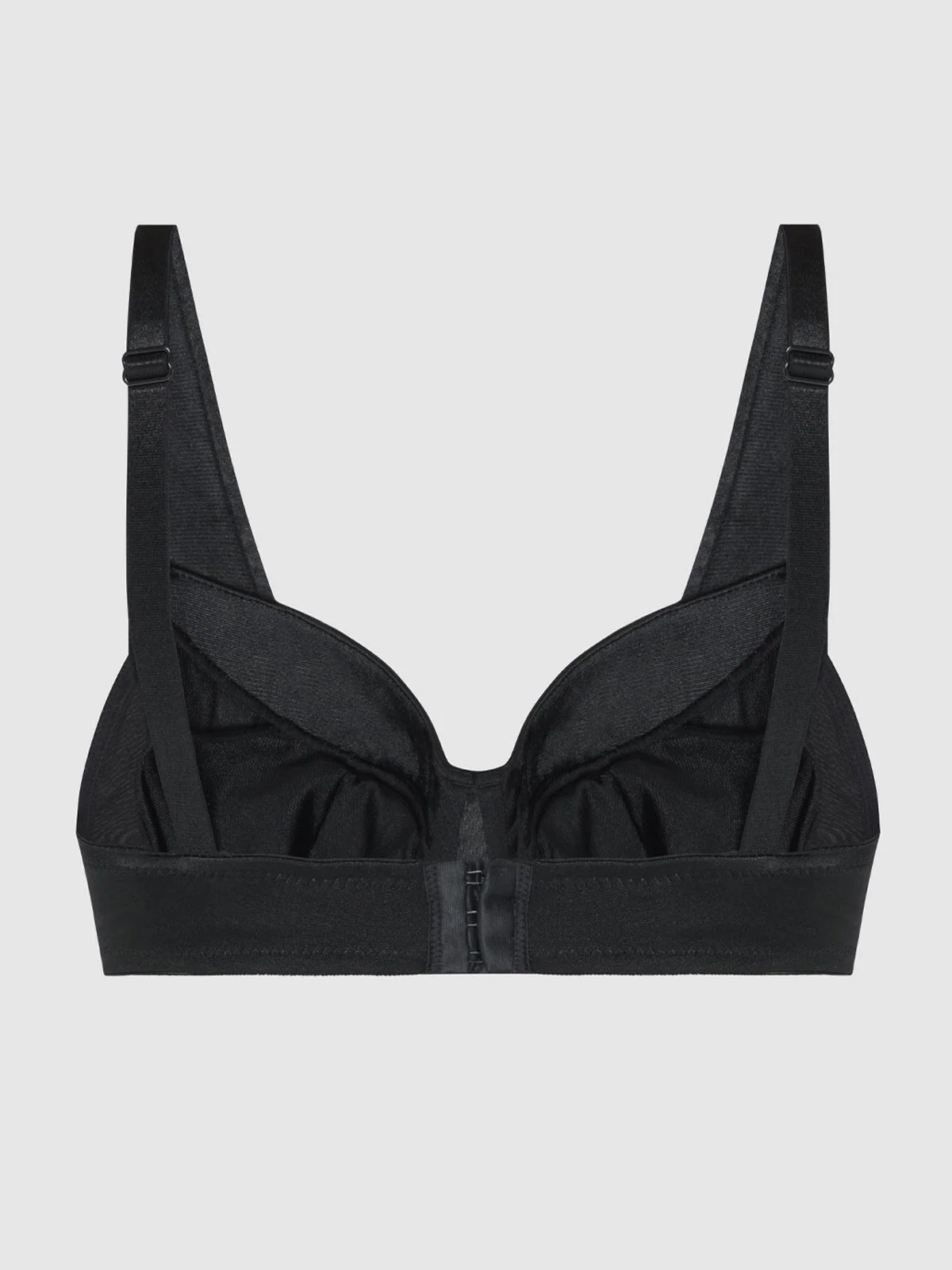 Va Va Voom Satin Full Figure Push Up Bra in Black