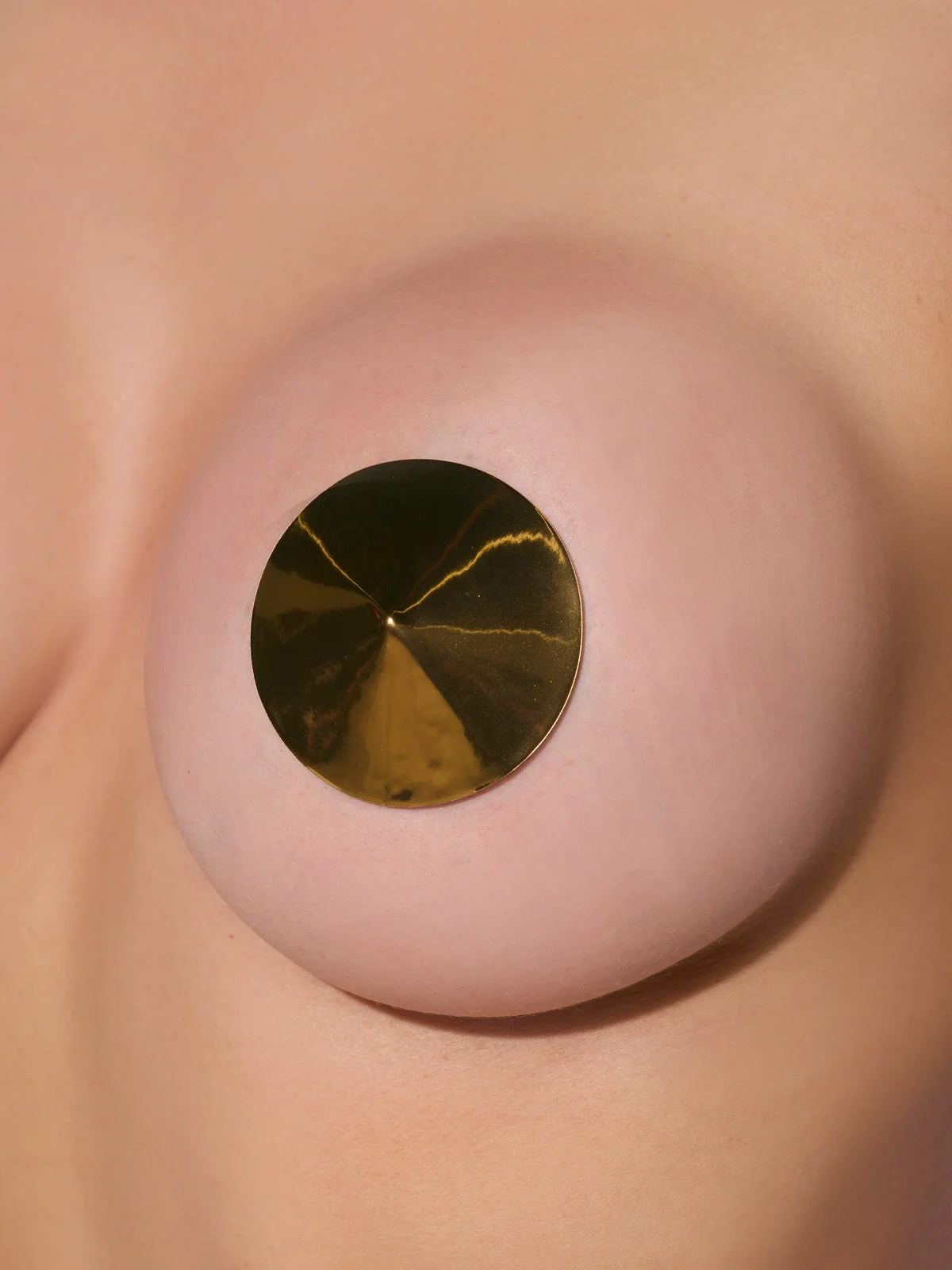 Gold Patent Faux Leather Cone Pasties for Sheer Tops