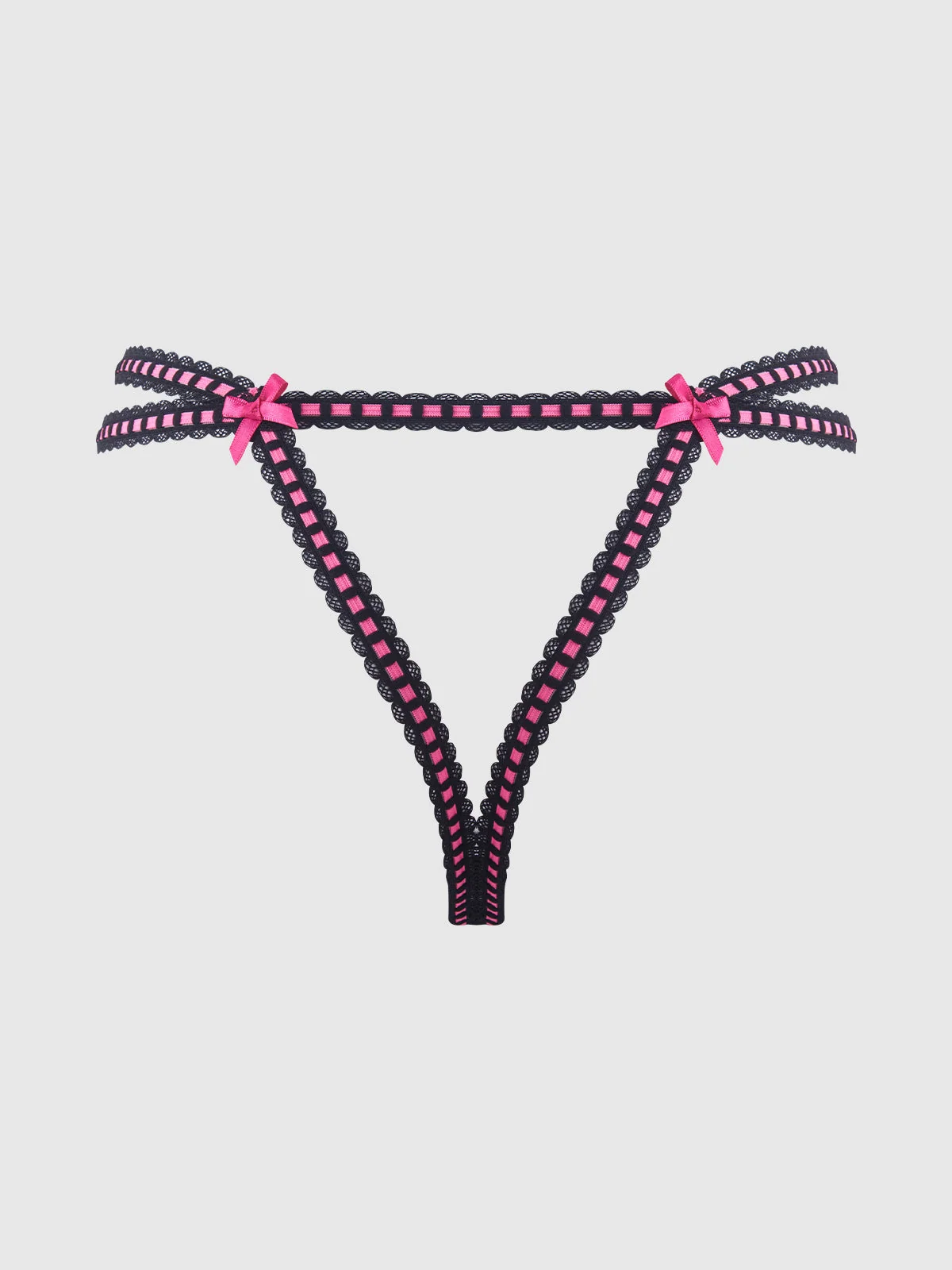 Harlow Embroidered Mesh & Elastic Backless Cheeky