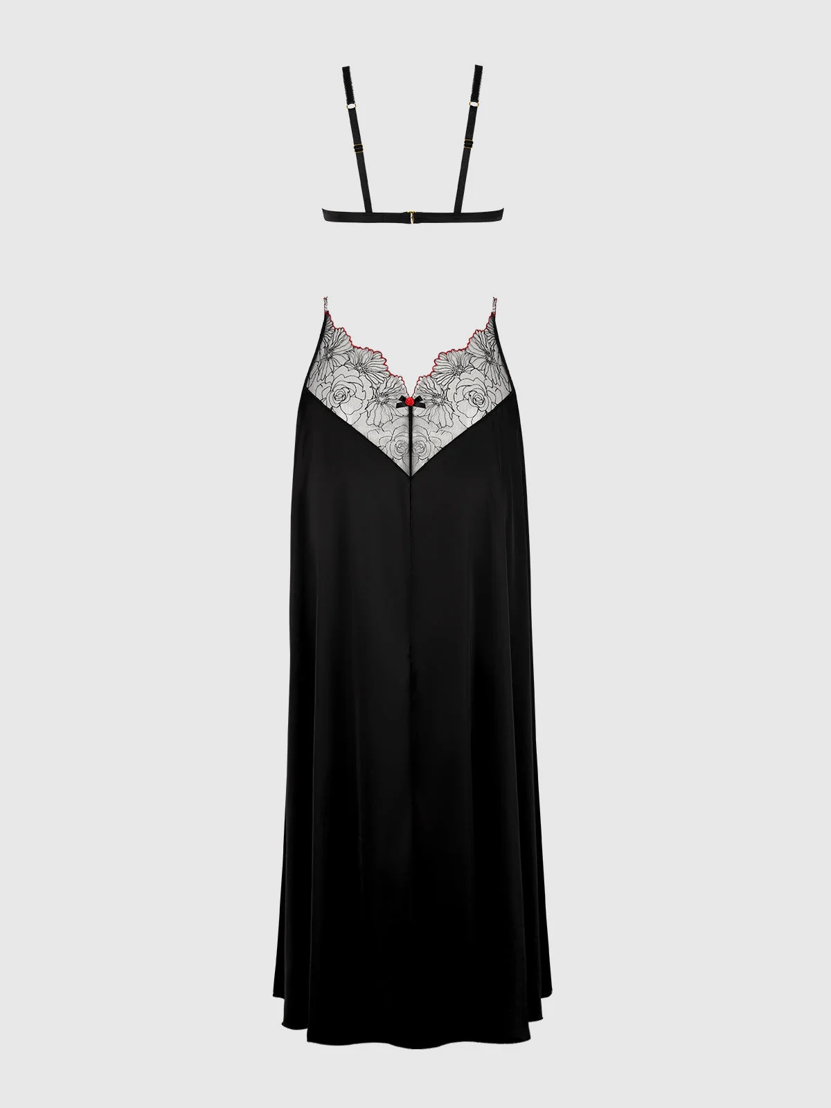 Ilaria Embroidered Tulle Triangle Top Long Gown