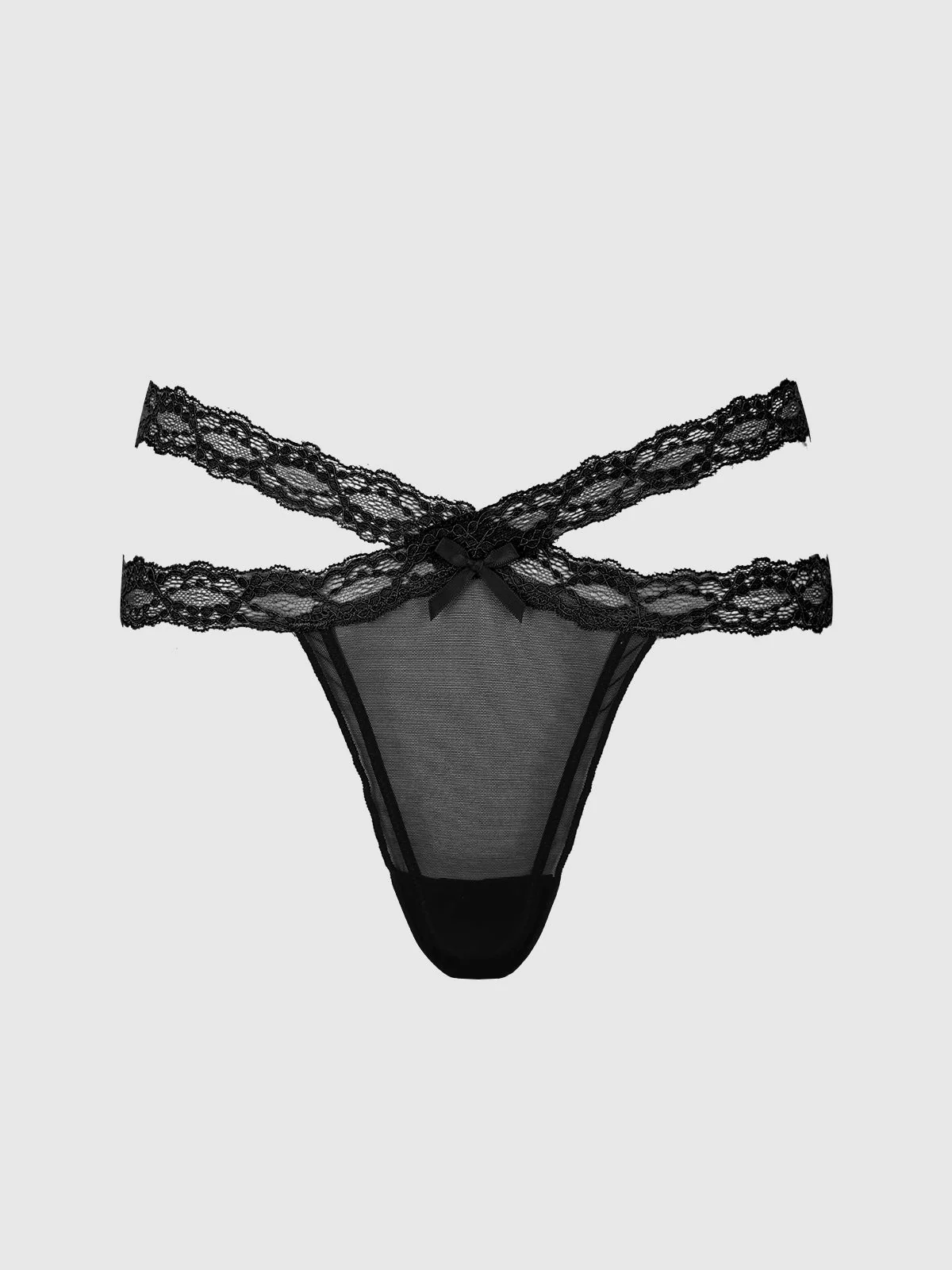 Stella Mesh & Lace Double Band Thong