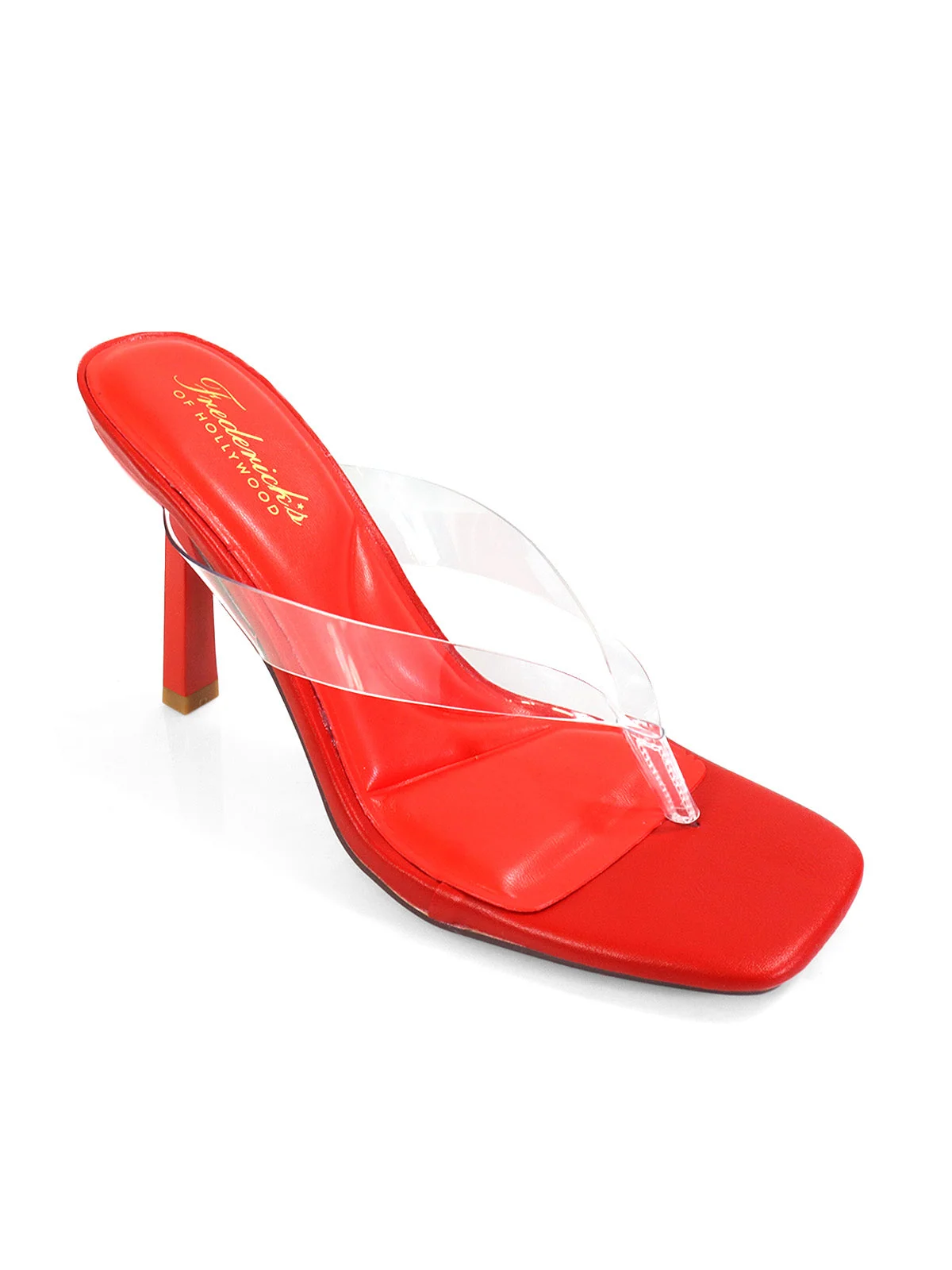 Annabelle Clear Strap Thong Sandal in Red