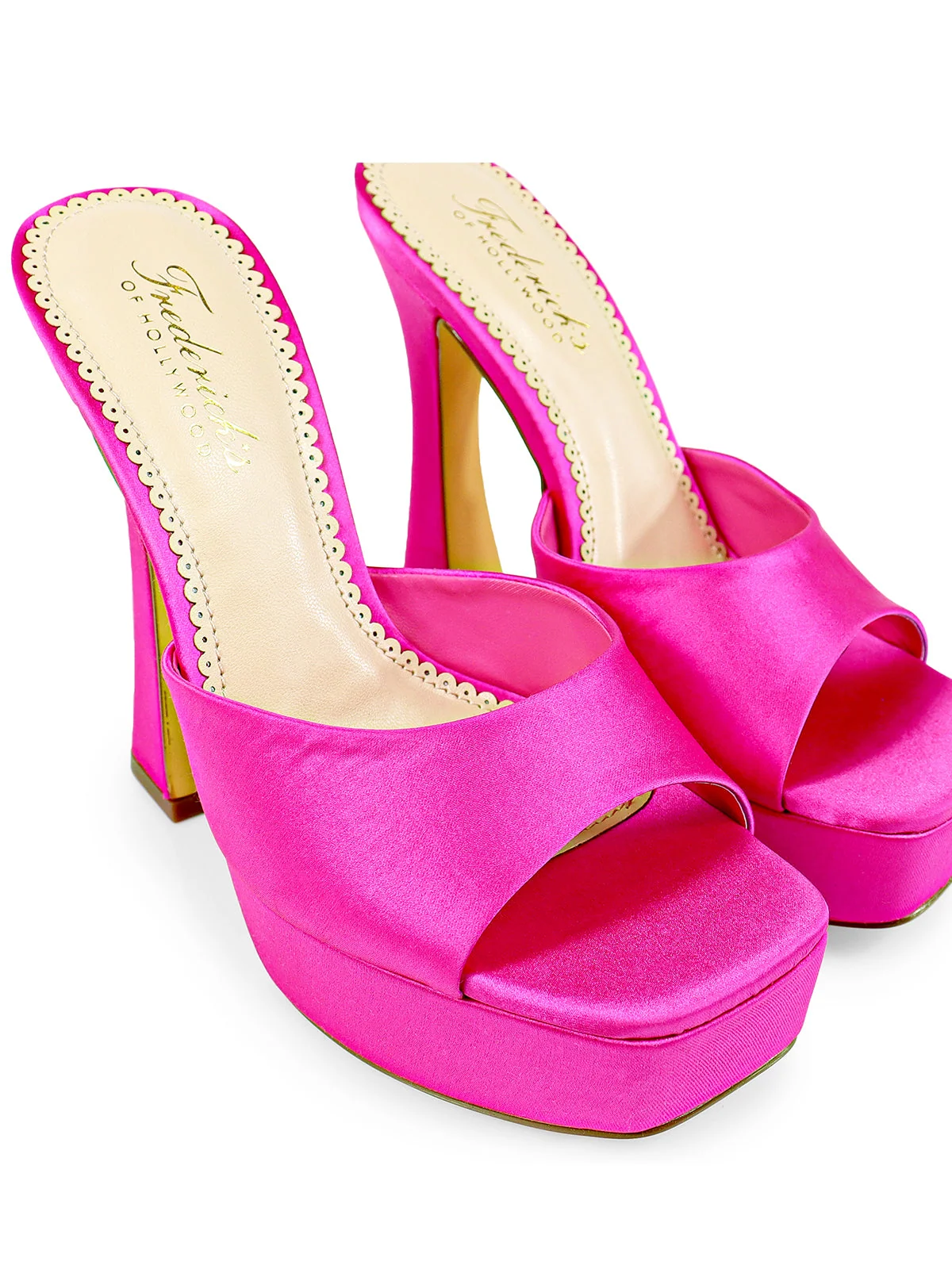 Elaina Platform Mule Heels in Hot Pink