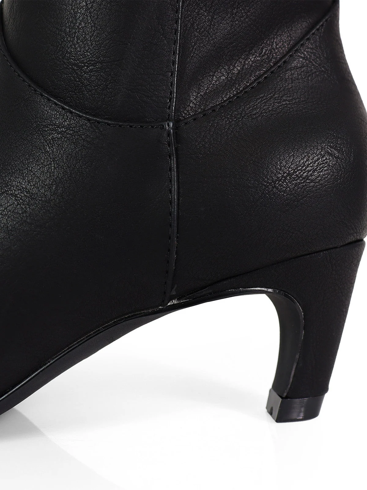 Shirley Cowboy Boots in Black PU with Kitten Heel
