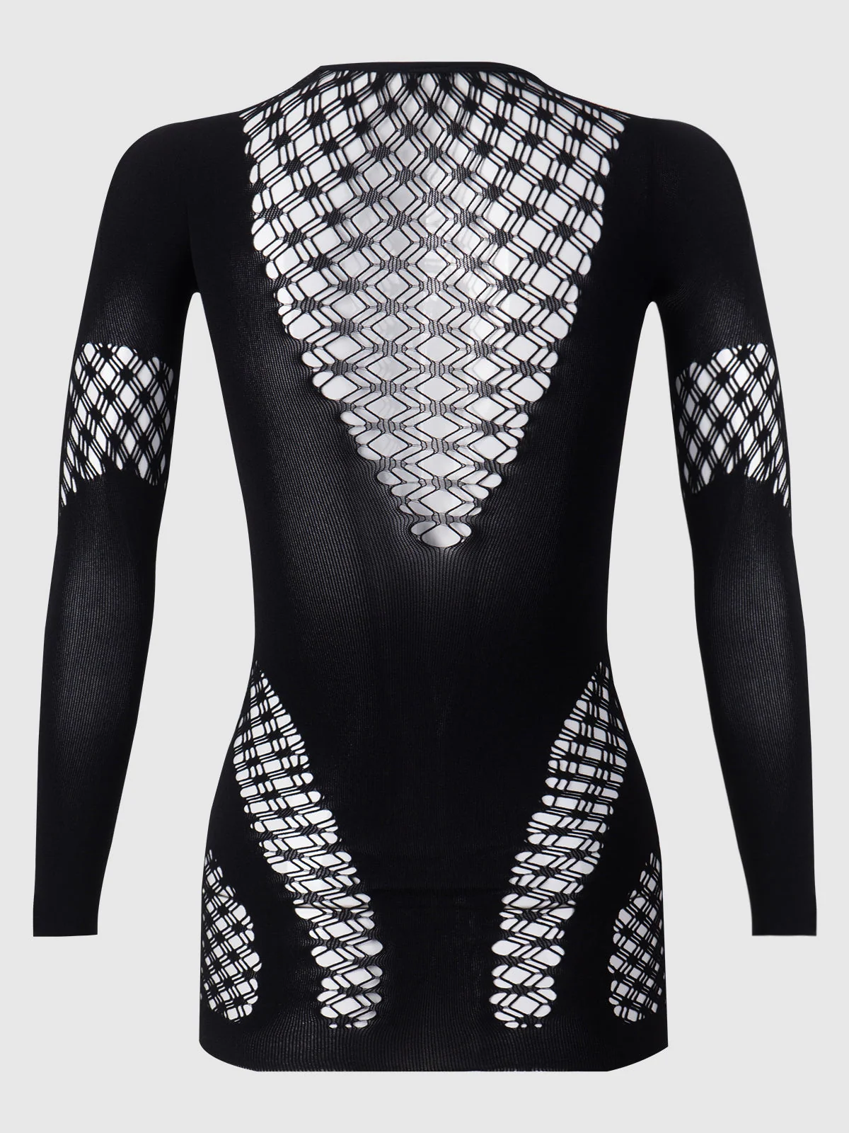 Long Sleeve Bodycon Bodystocking Dress with Mini Skirt
