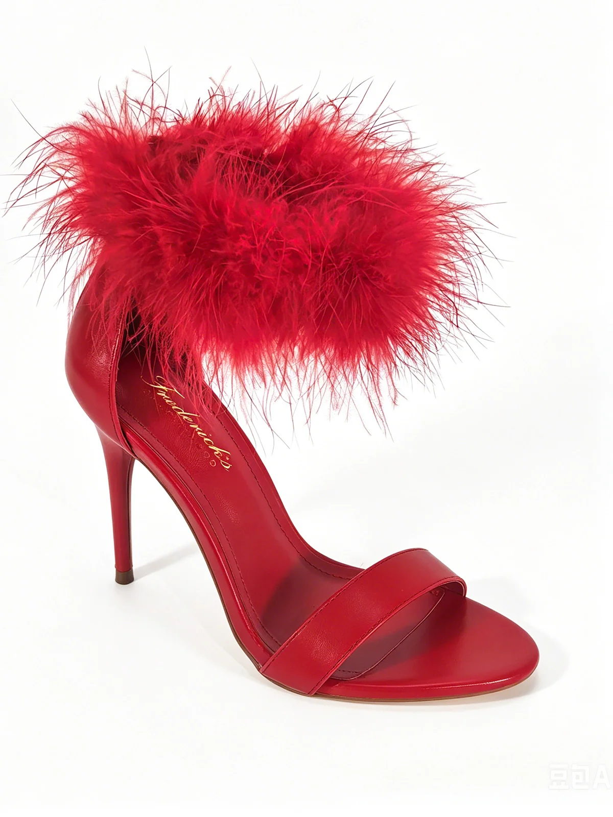 Raquel Feather Stiletto Heel in Red
