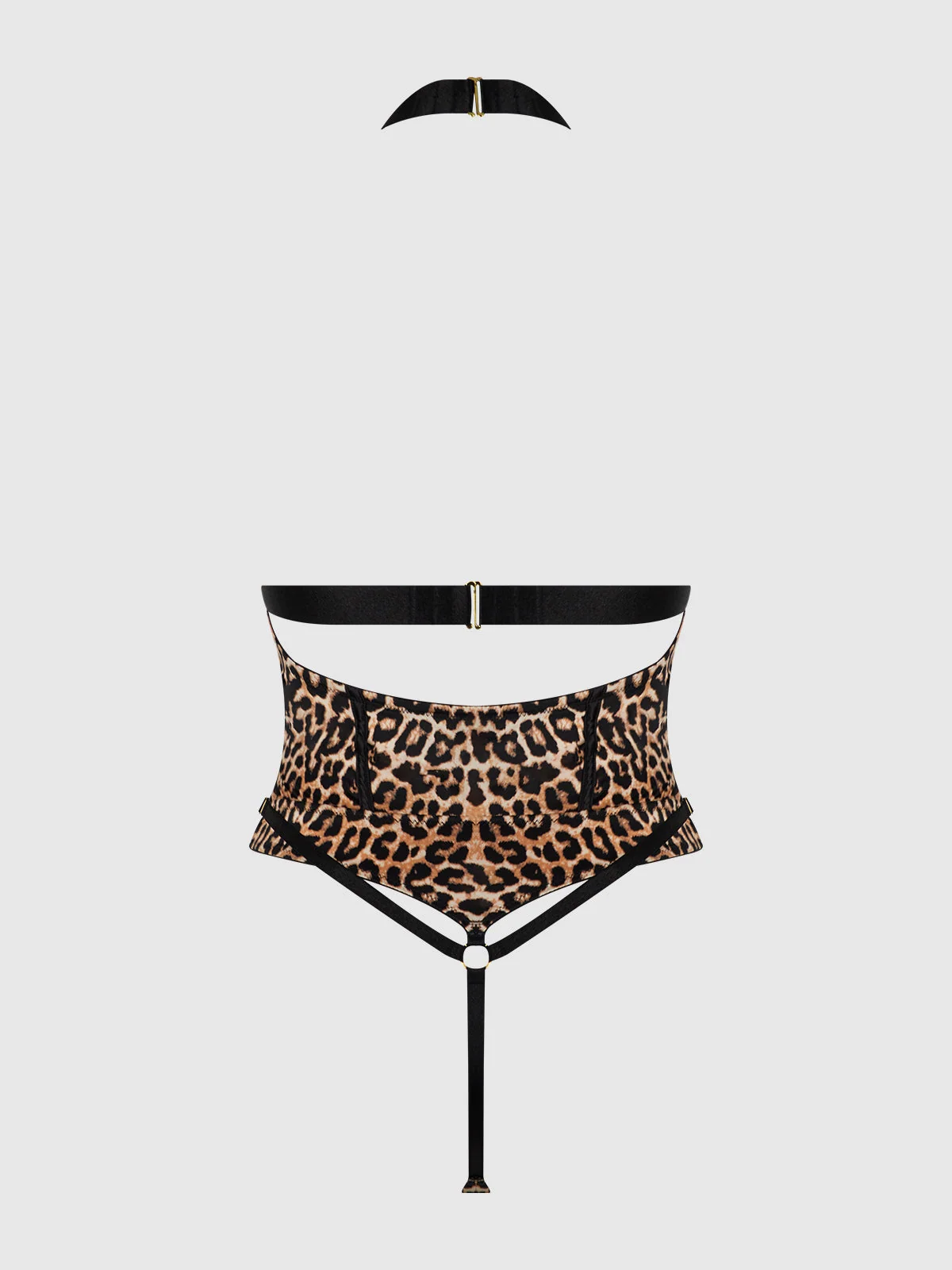 Raven Strappy Crotchless and Backless Teddy