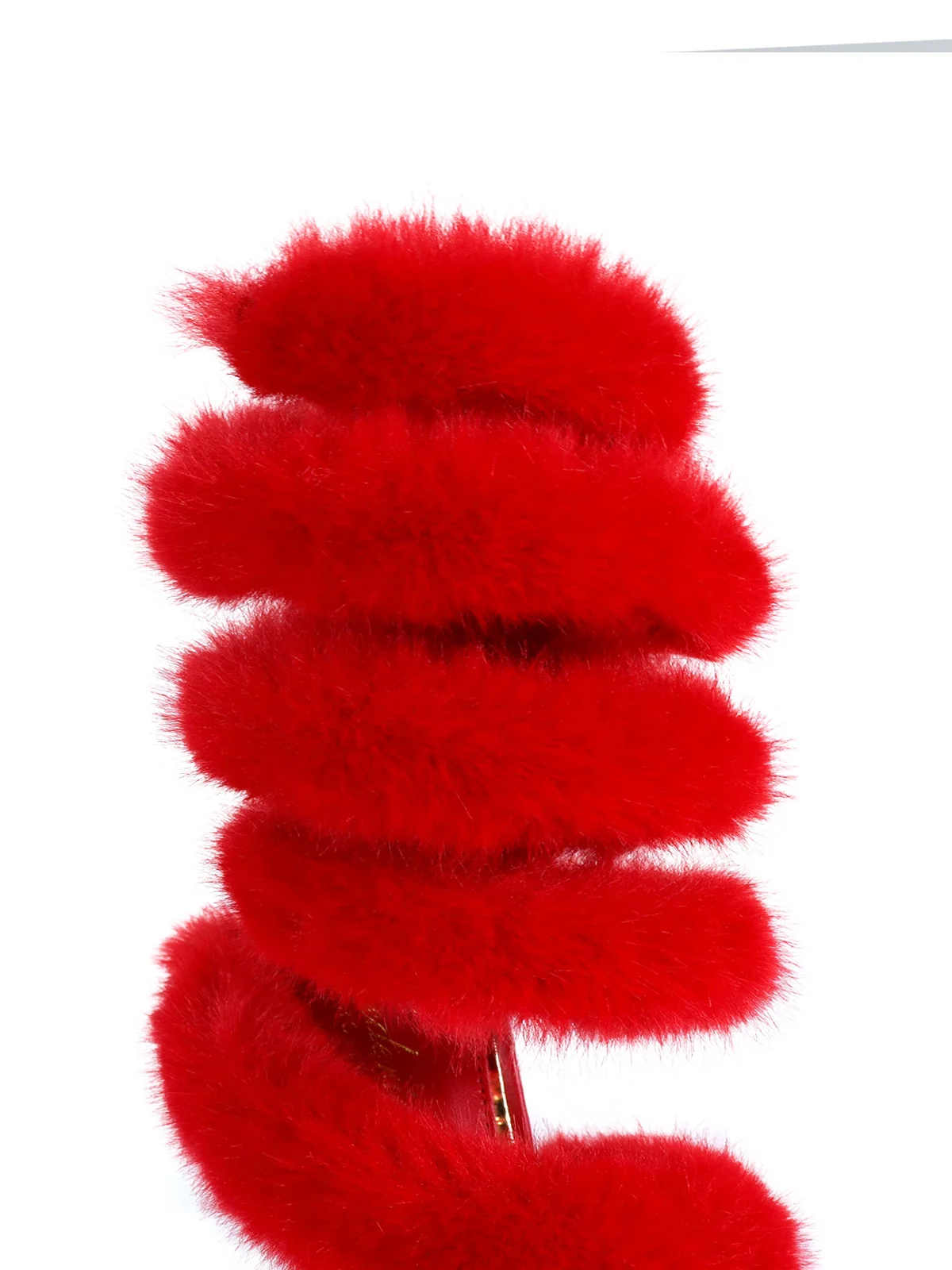 Allure Fluffy Stiletto Sandal in Red