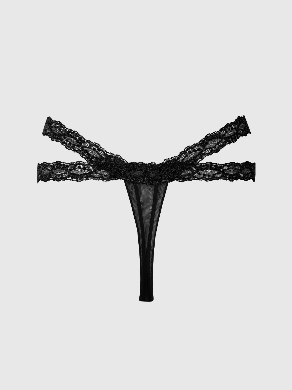 Stella Mesh & Lace Double Band Thong