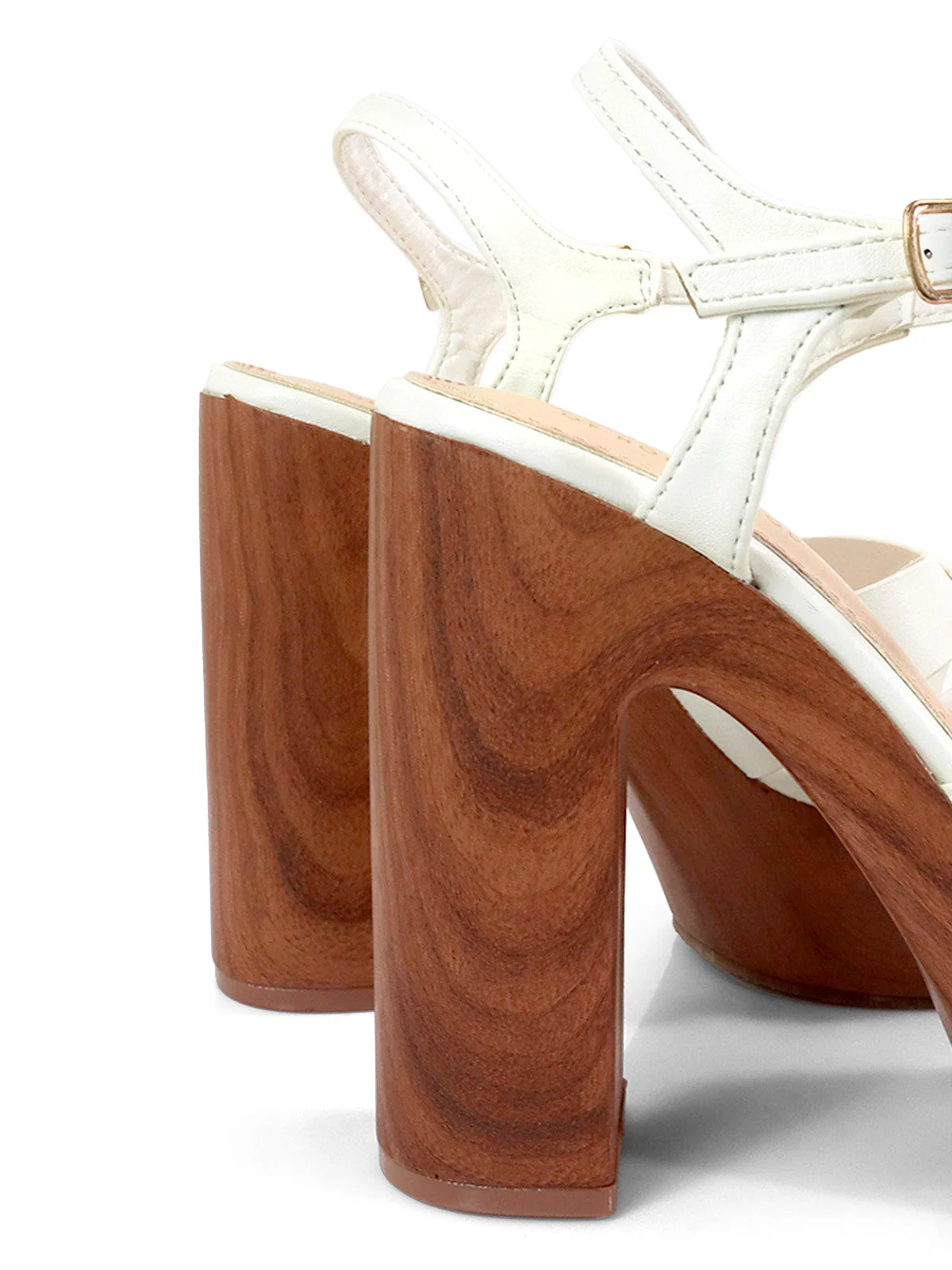Andaz Heel Sandal with Crisscross Straps in White