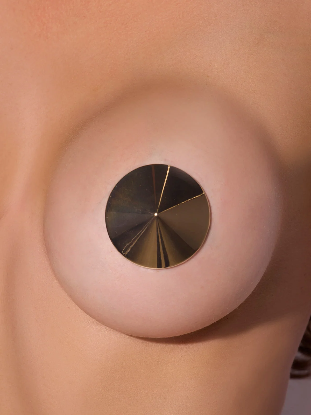 High Shine Metal Cone Pasties in Gold