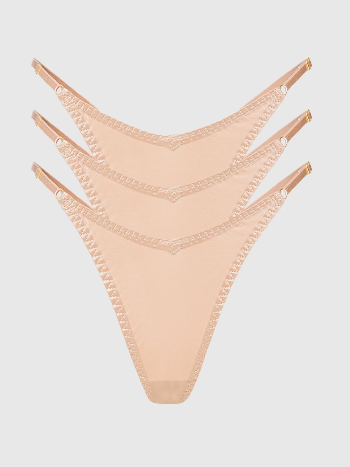 Rising Star Liquid Satin Mid-Rise Thong 3 Pack