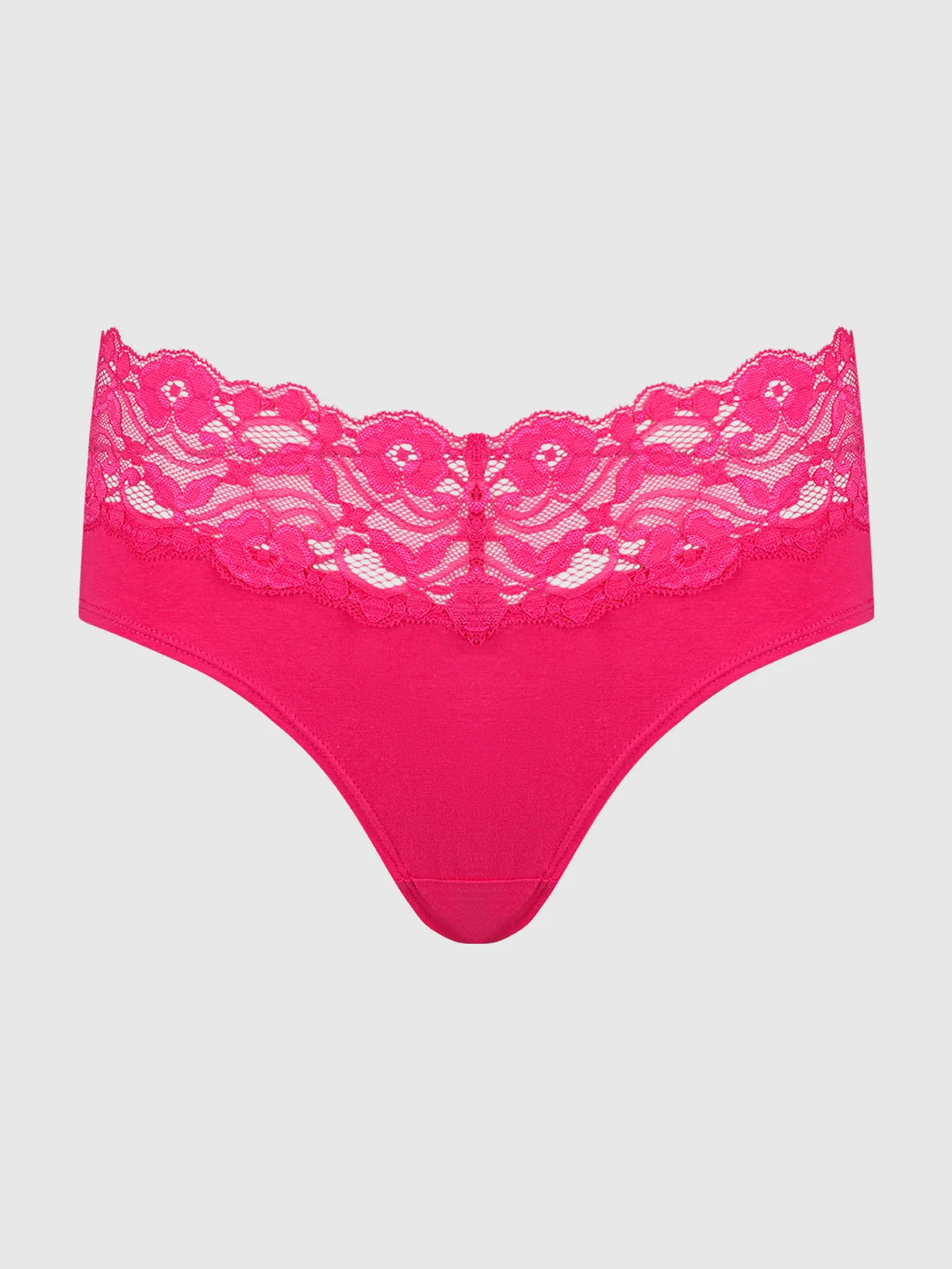Bridget Cotton & Lace Hipster in Pink Dragon