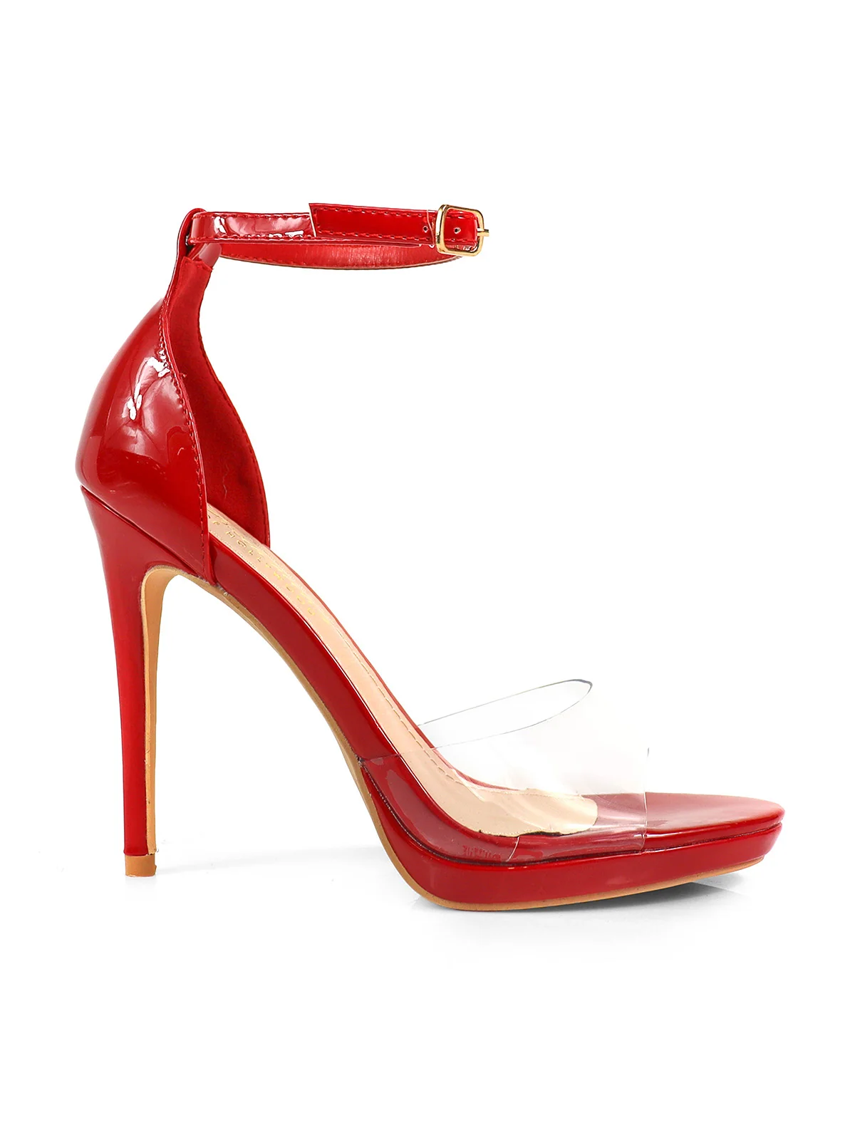 Stacy Ankle Strap Heels in Red