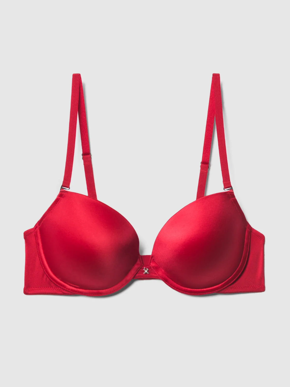 Hollywood Exxtreme Plunge Push Up Bra in Chili Pepper