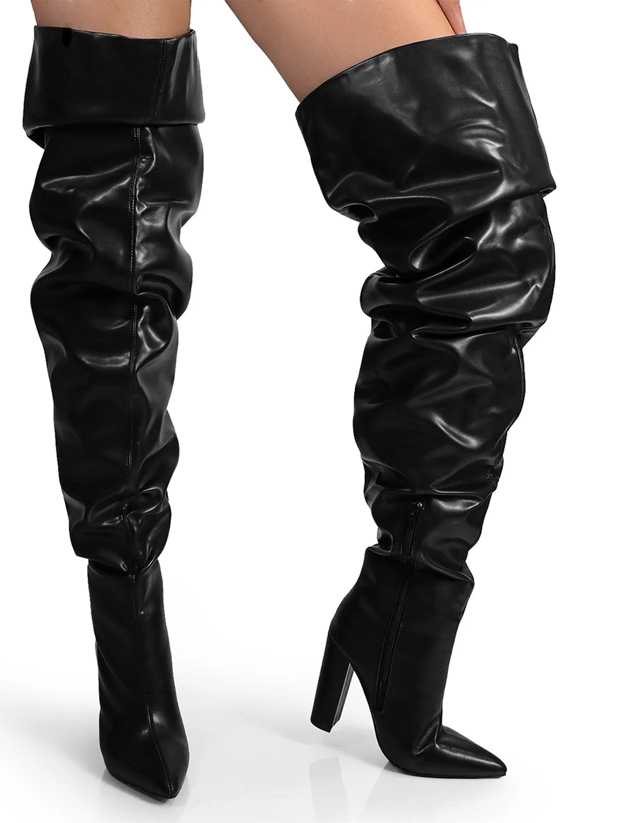 Lee Slouchy Boots in Black with a Bold Extended Silhouette