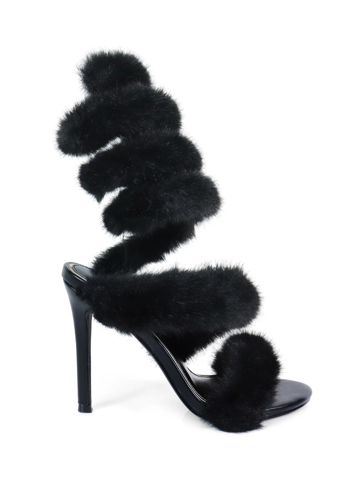 Allure Fluffy Stiletto Sandal 黑色