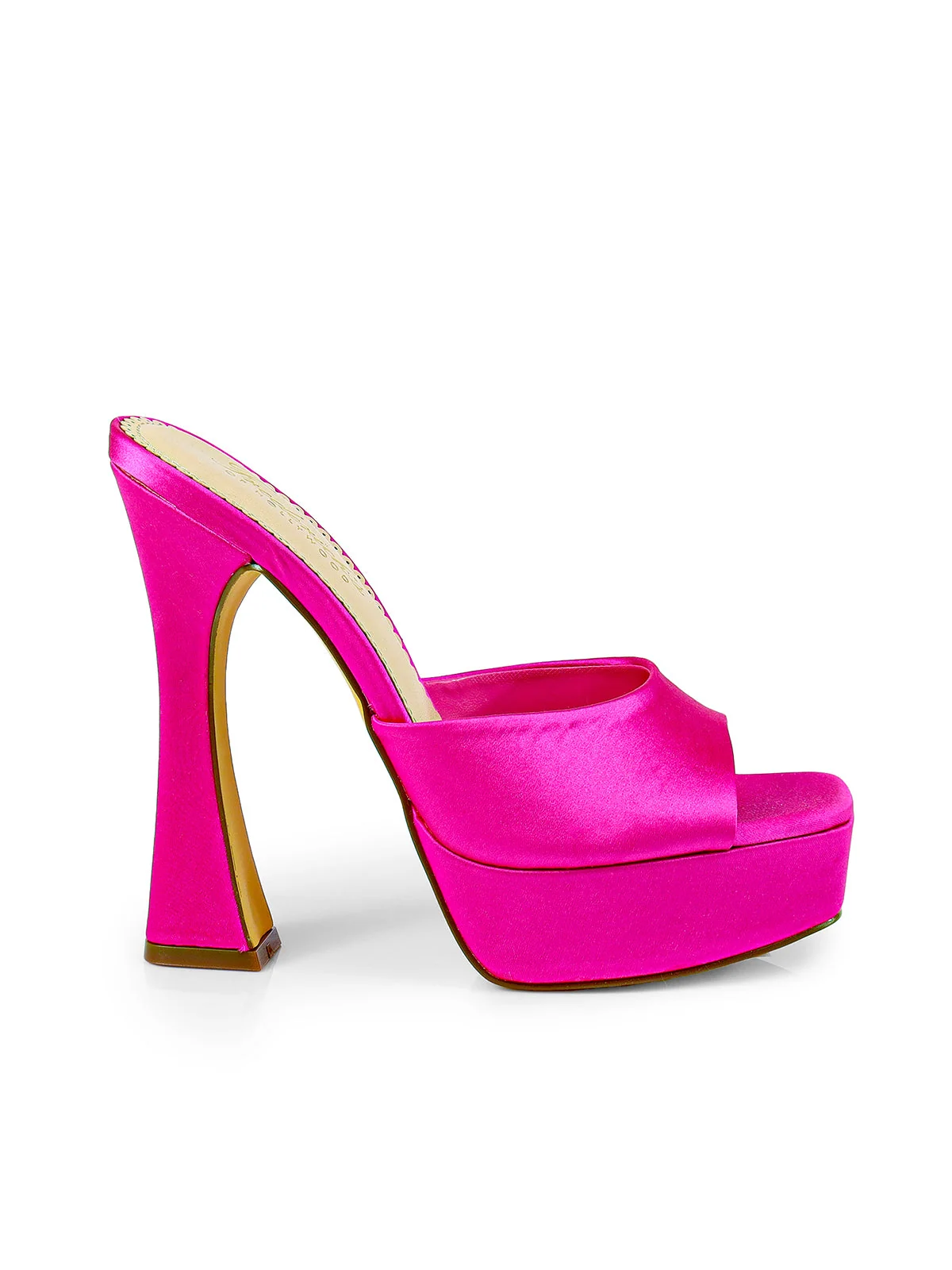Elaina Platform Mule Heels in Hot Pink