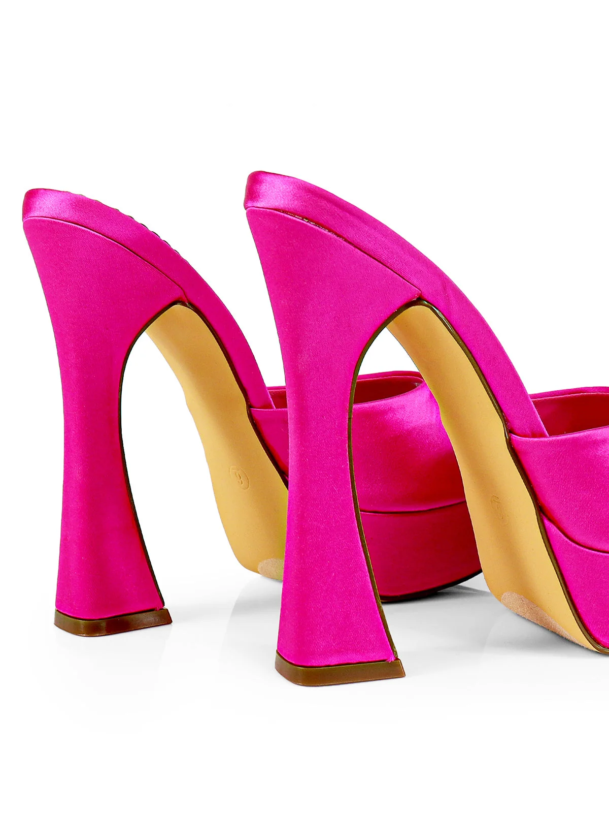 Elaina Platform Mule Heels in Hot Pink