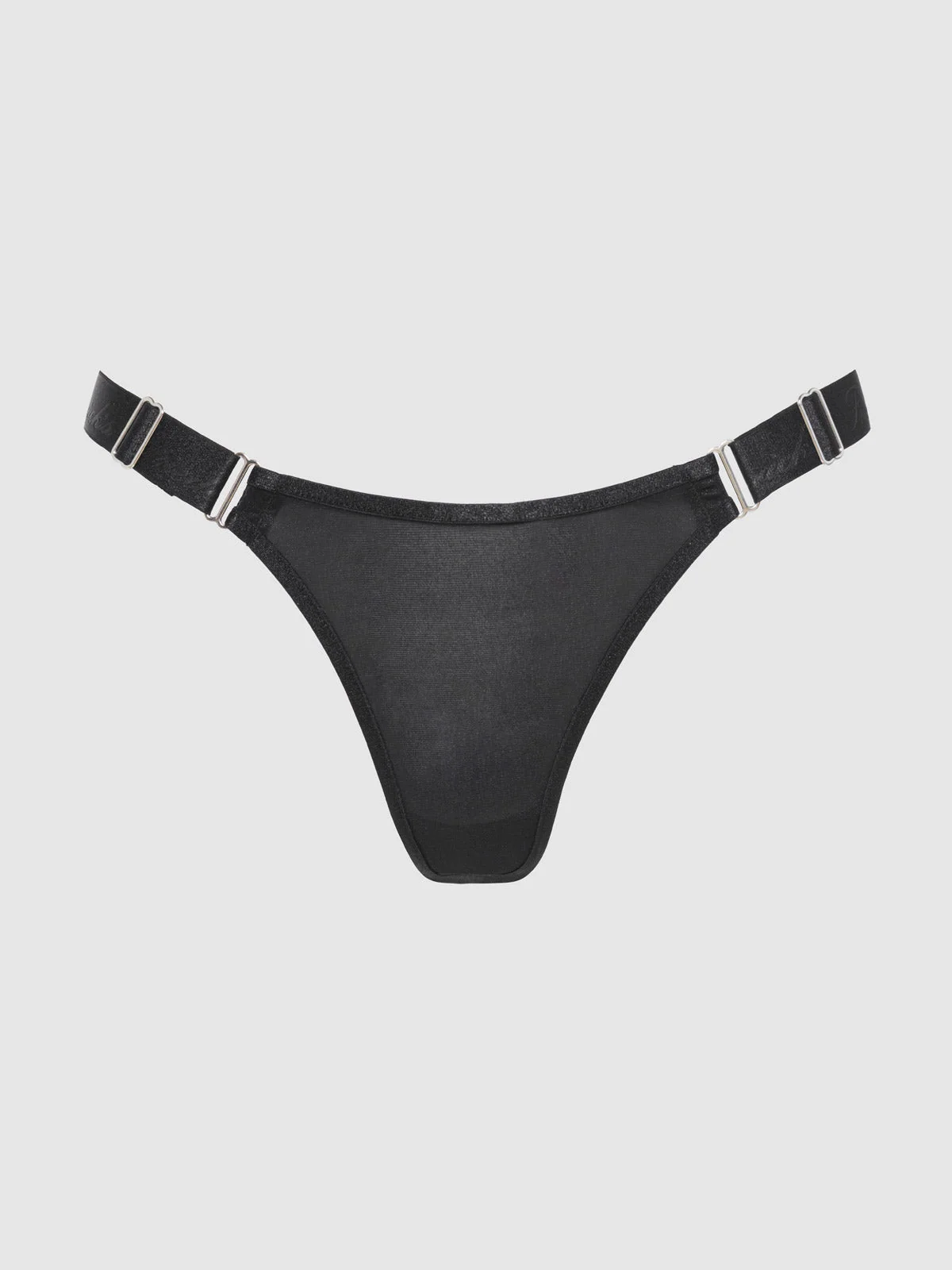 Pia Elastic Side Mesh Thong with Adjustable Sliders