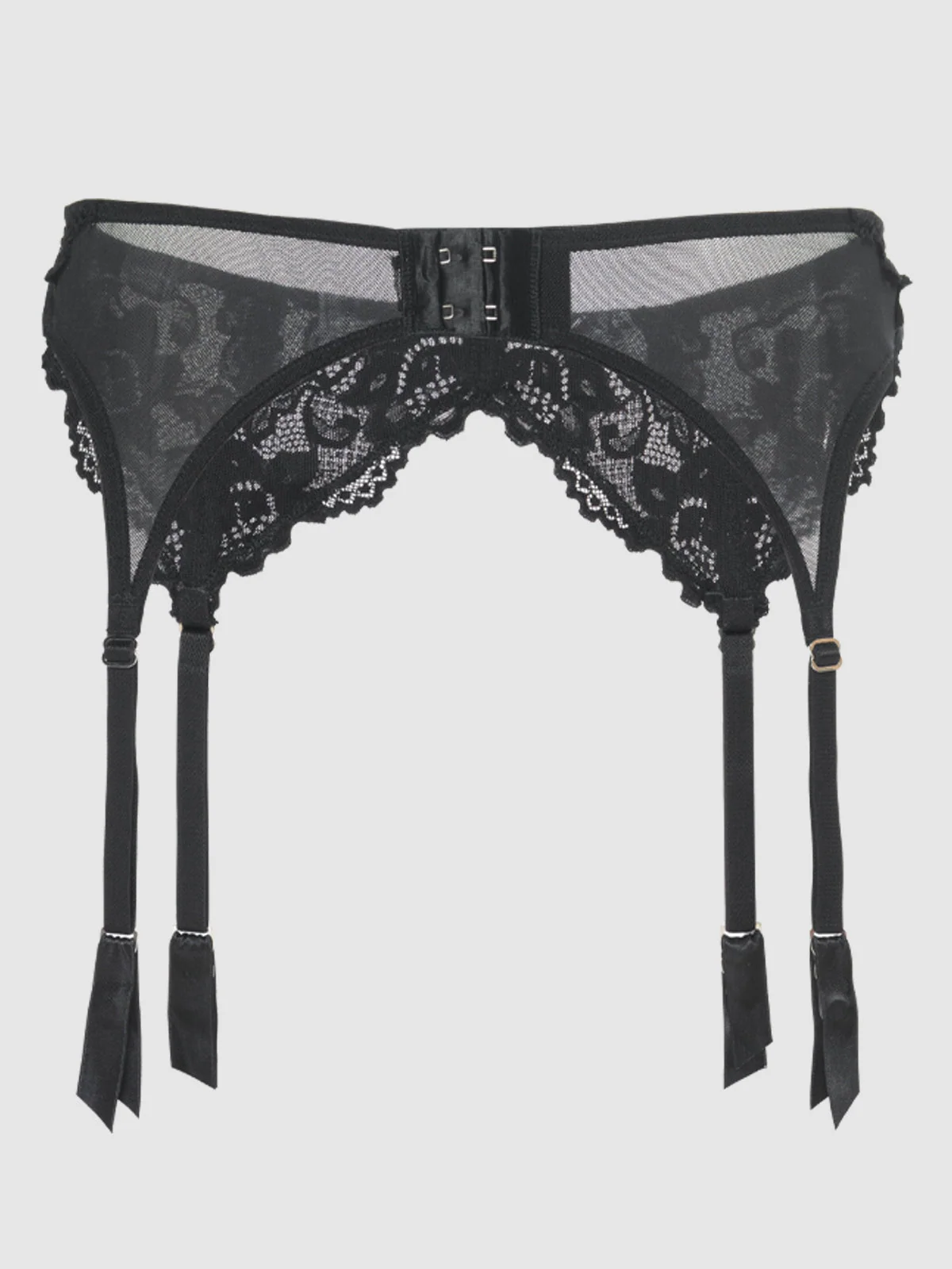 Jessica Lace Garter Belt in Black Floral Lace
