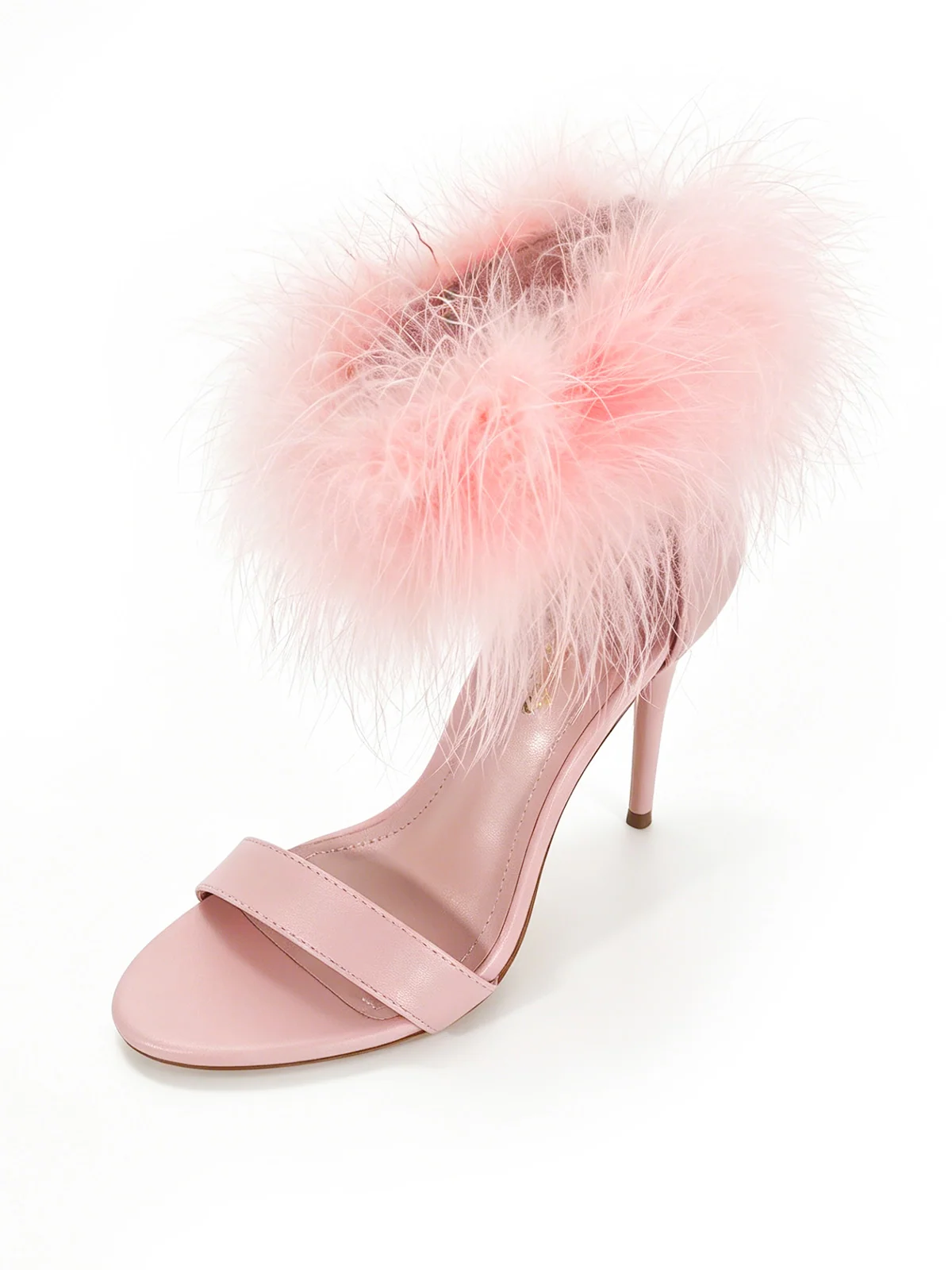 Raquel Feather Stiletto Heel in Blush