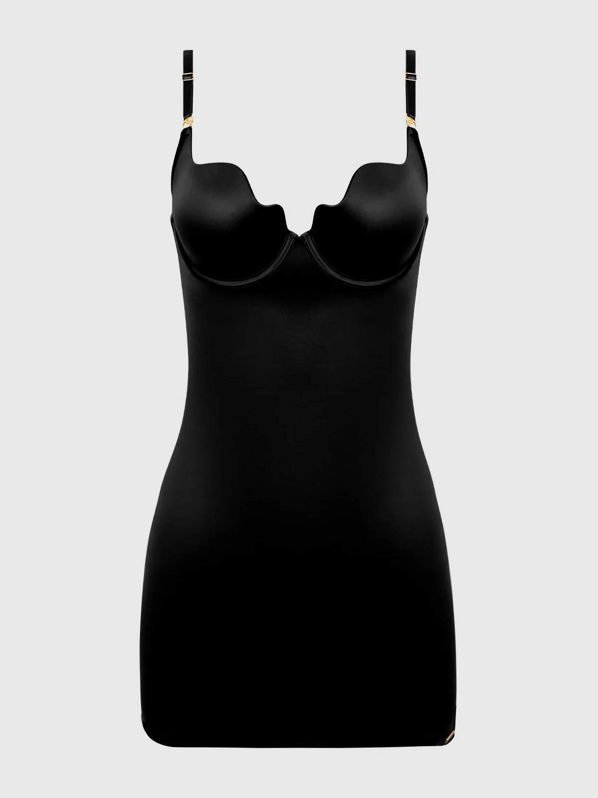 Director's Cut Liquid Satin Chemise in Black