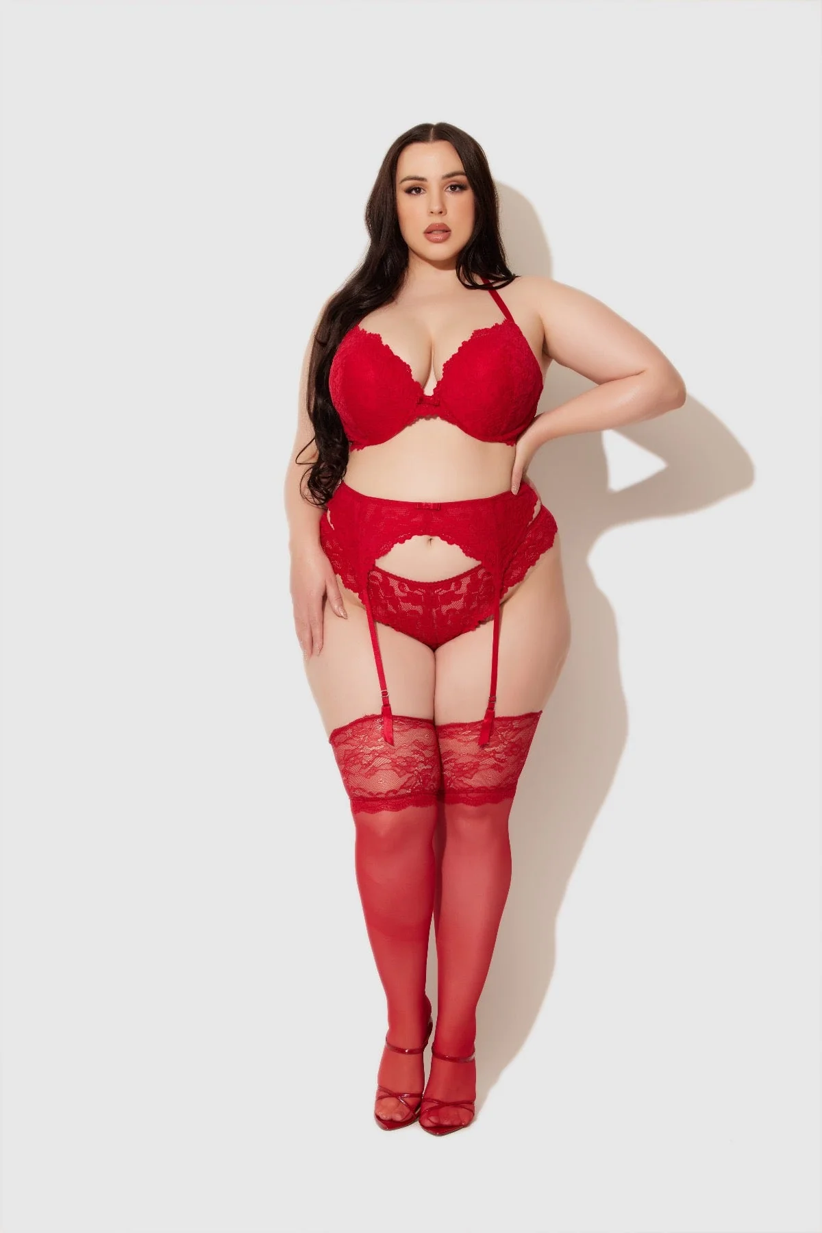 Jessica Lace Garter Belt（花卉蕾丝与网纱后背）