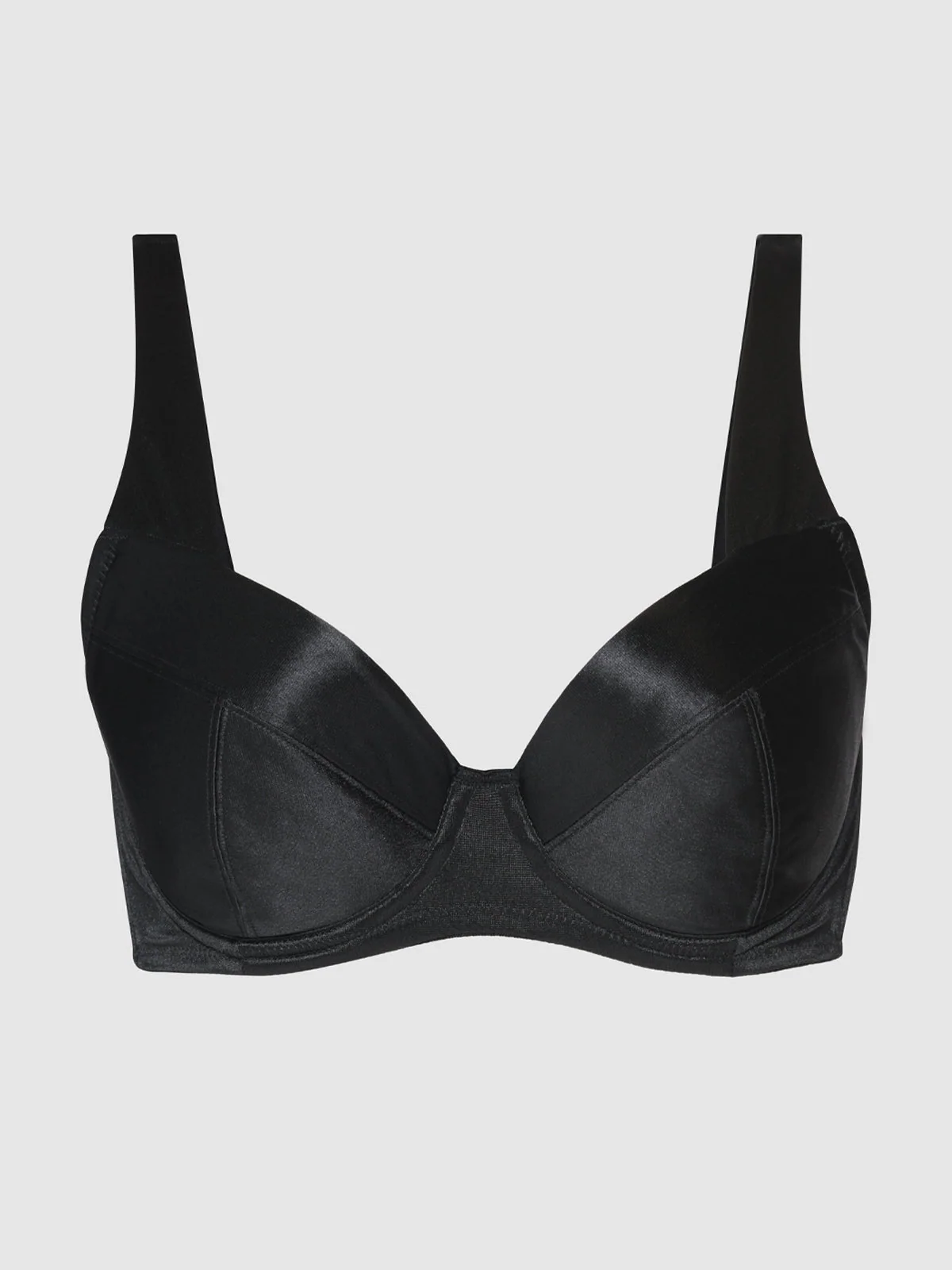 Va Va Voom Satin Full Figure Push Up Bra in Black
