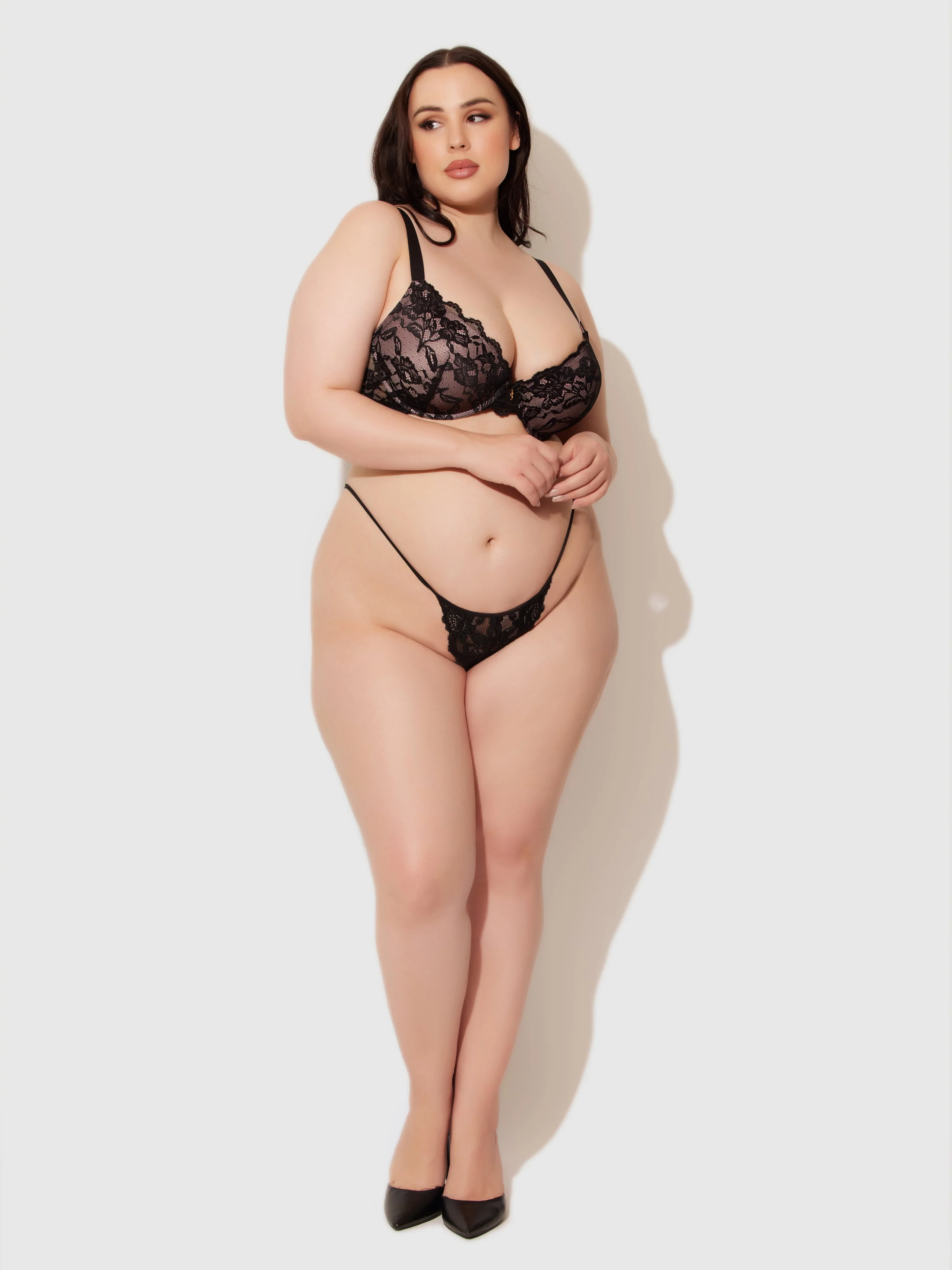 Mabel Demi Push Up Bra with Lace Trim