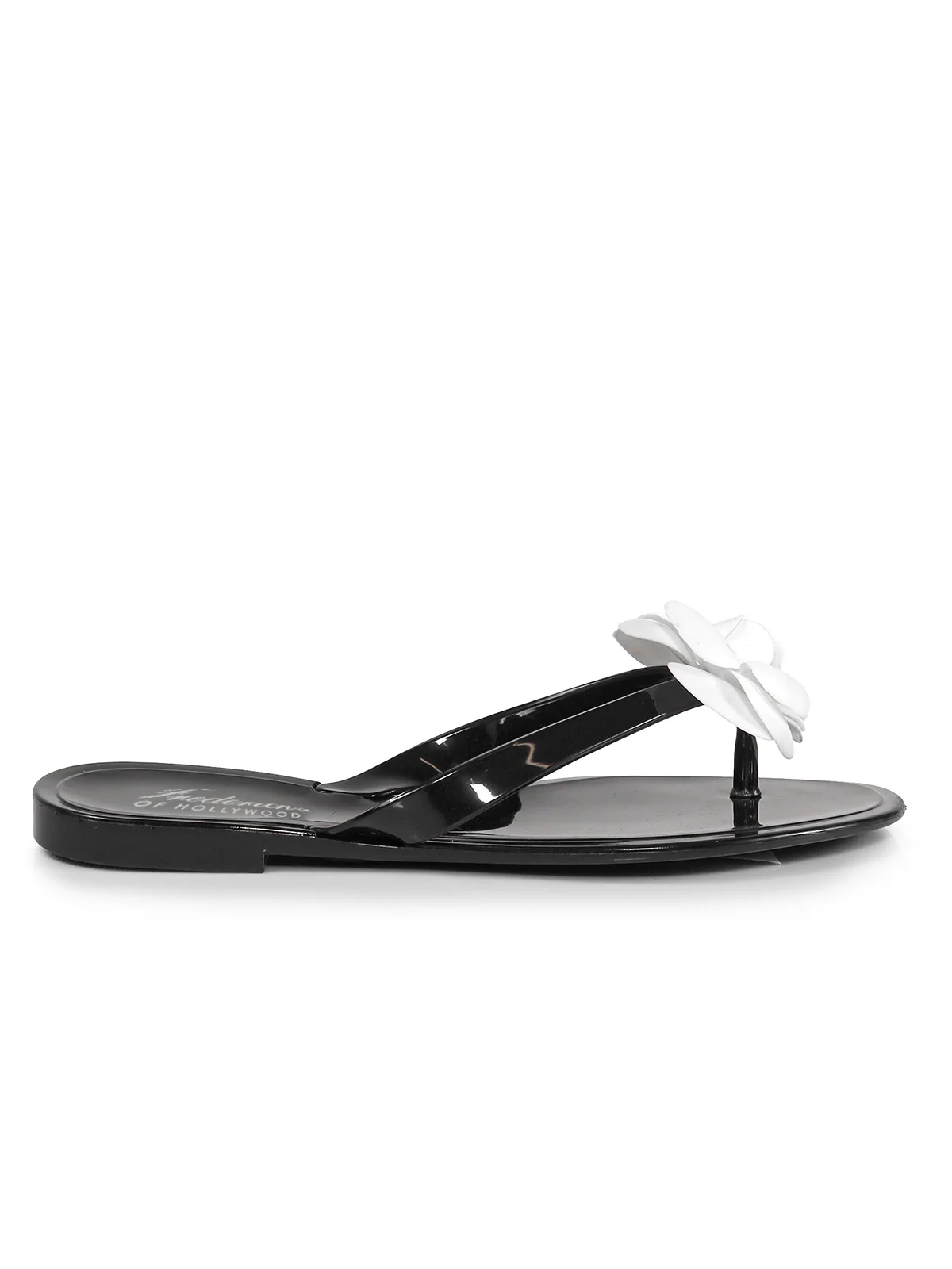 Jelli Camellia Thong Sandals in Black and White