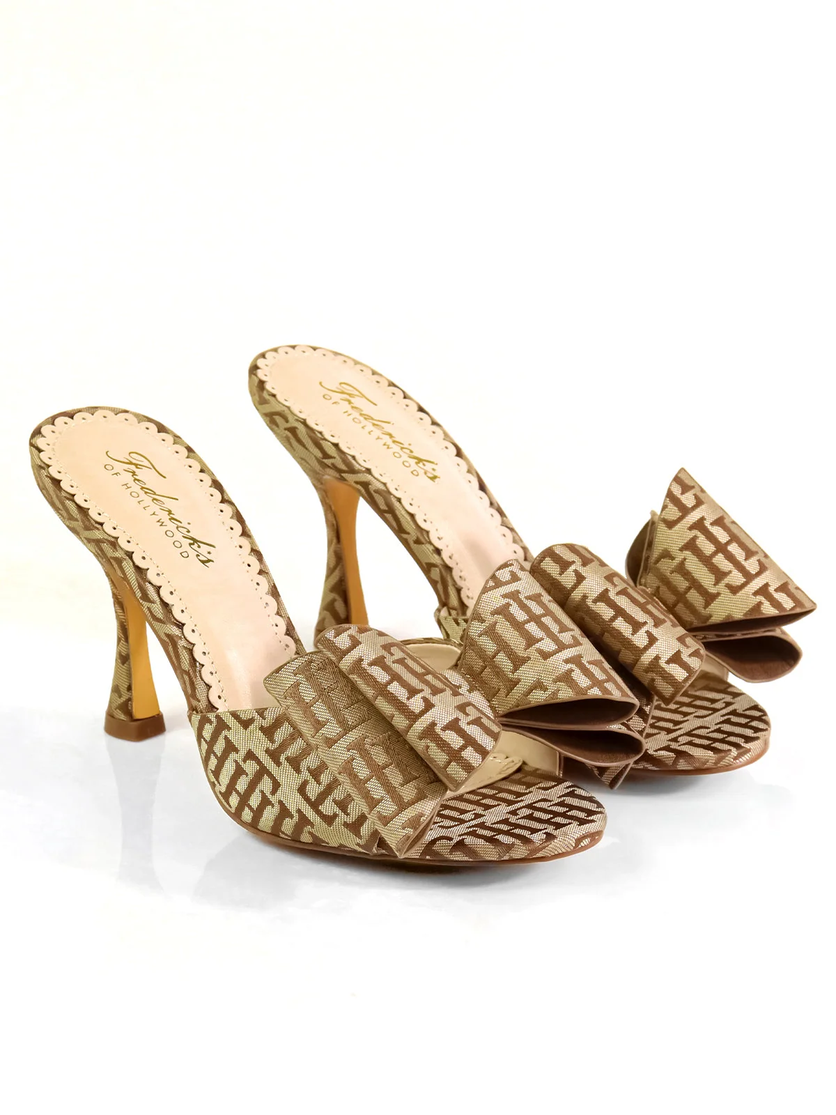 Nana Open-Toe Bow Mule with Sleek Kitten Heel