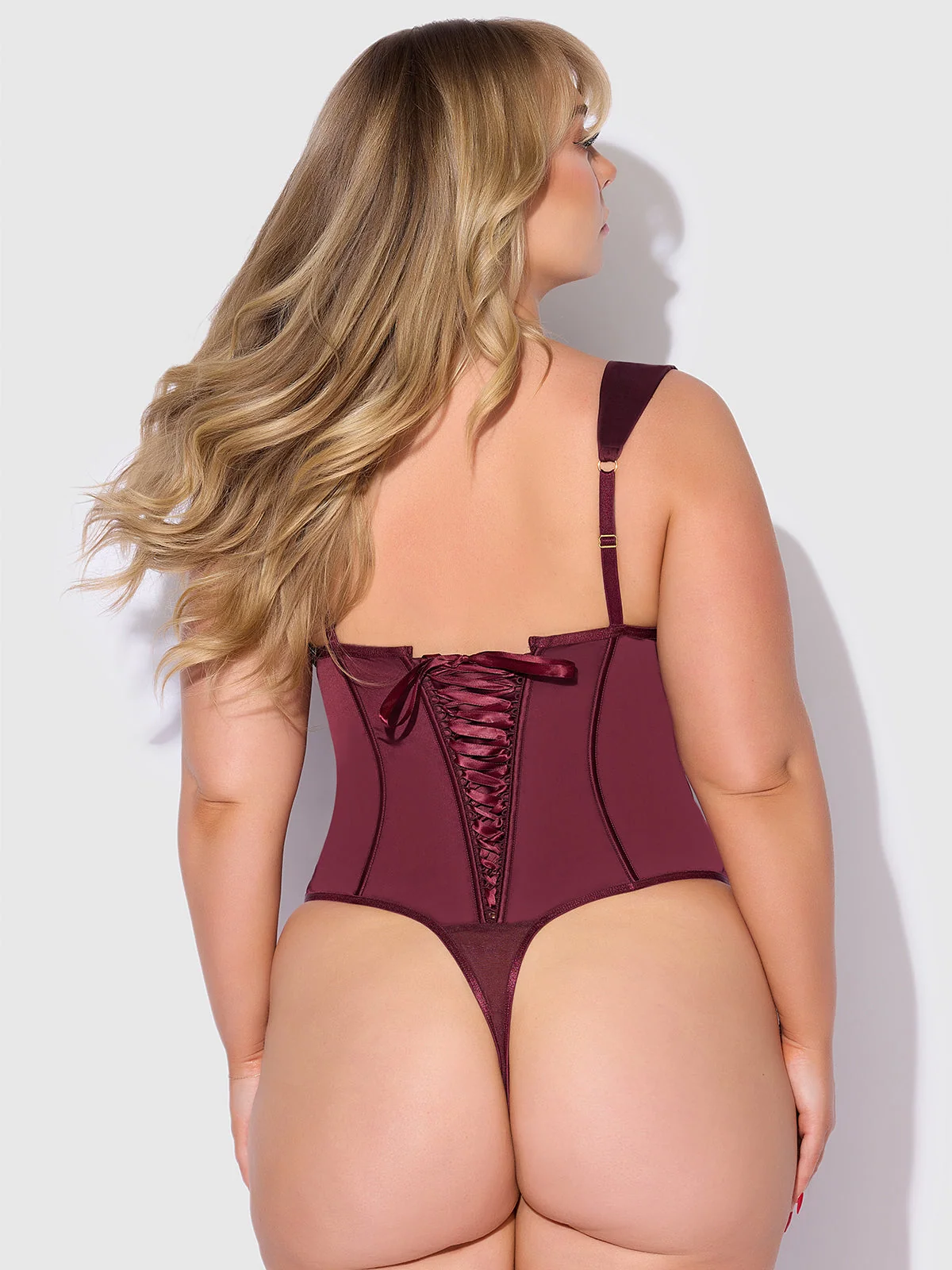 Rising Star Plunge Push Up Corseted Teddy（Petra Satin 缎面款）