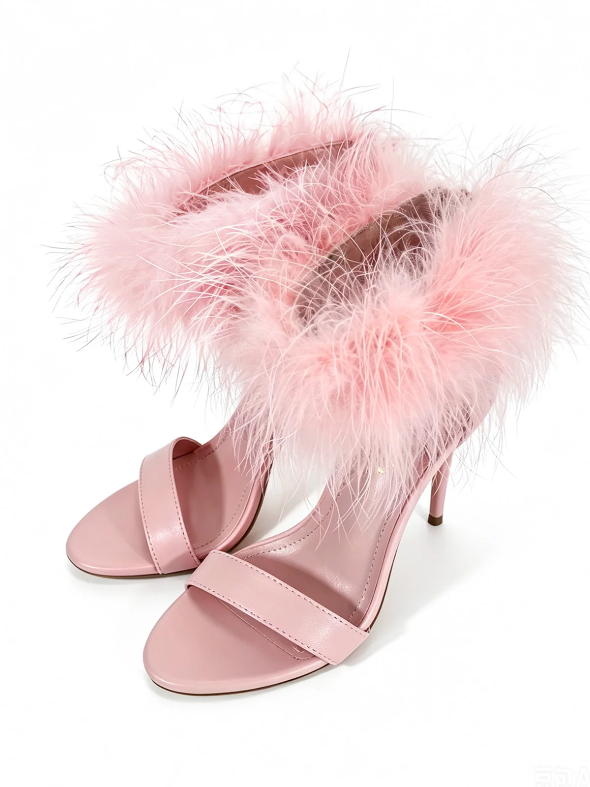 Raquel Feather Stiletto Heel in Blush