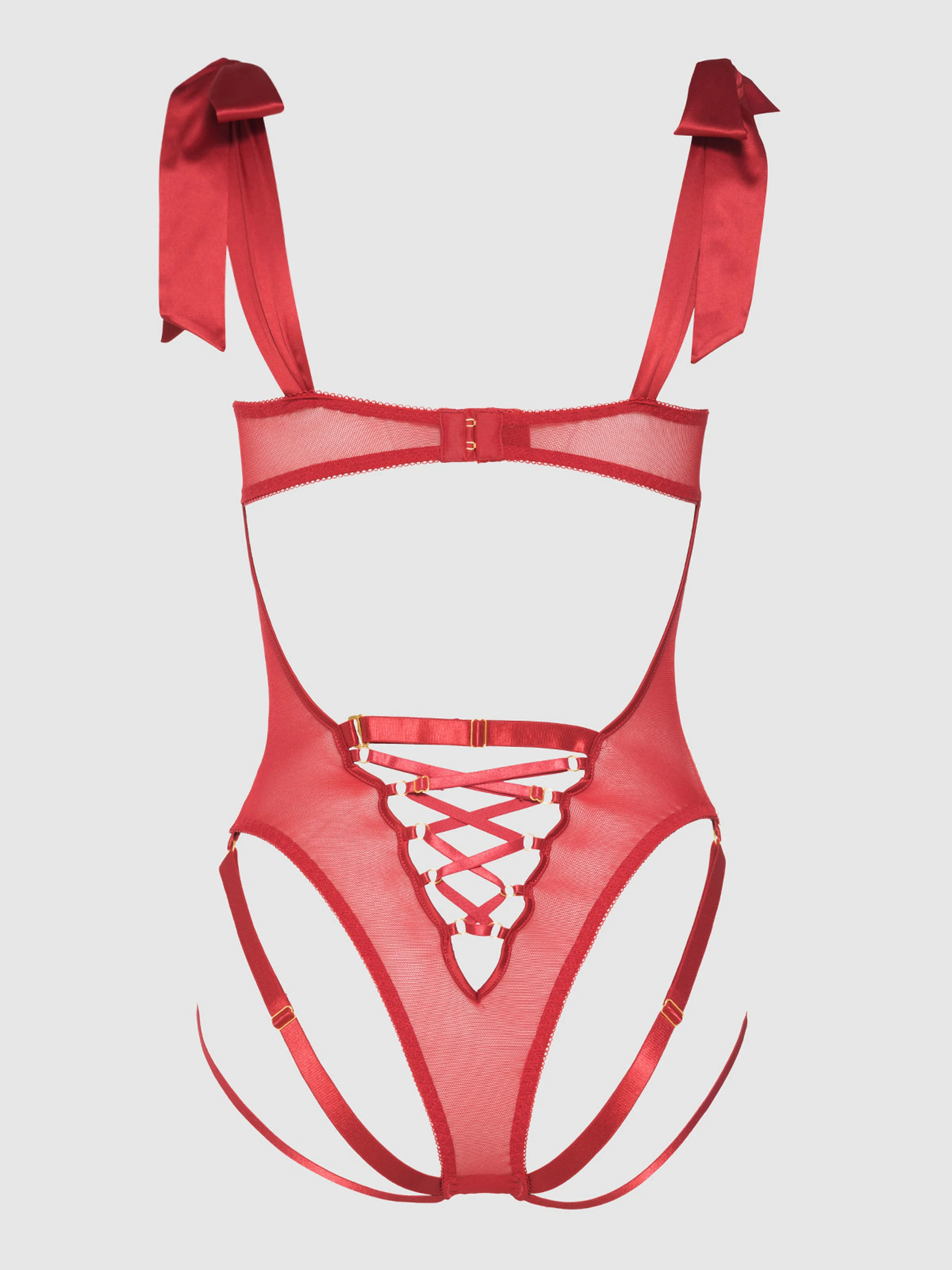 Melrose Embroidered Teddy in Crimson Red