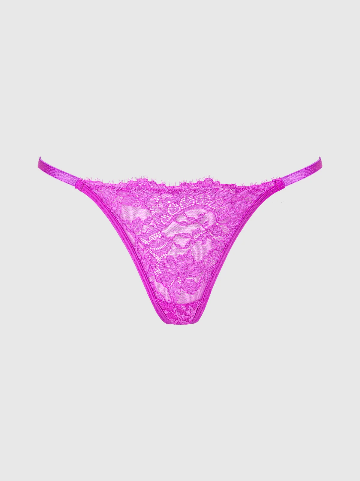 Arianna 蕾丝 G-String 丁字裤，饰有 Famous Charms，紫红色