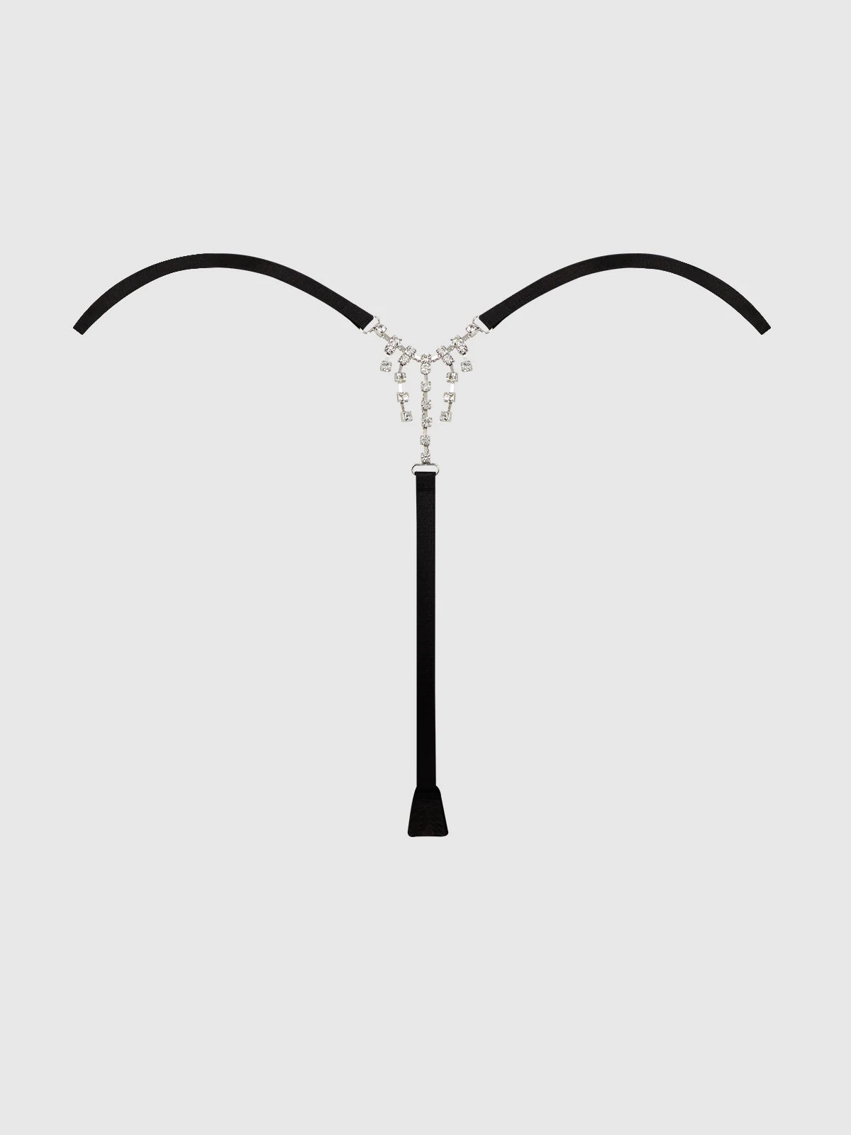 Petra Slider Side Rhinestone Back Satin Mini G-String in Black