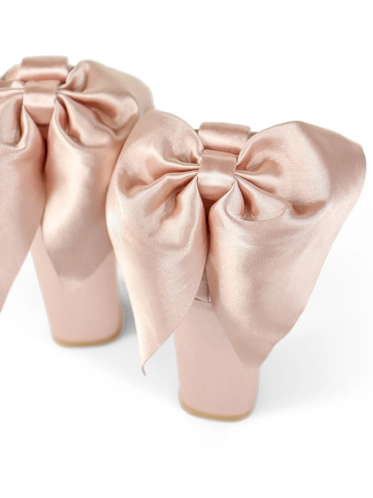 Athena Bow Pump in Champagne Open-Toe Heel
