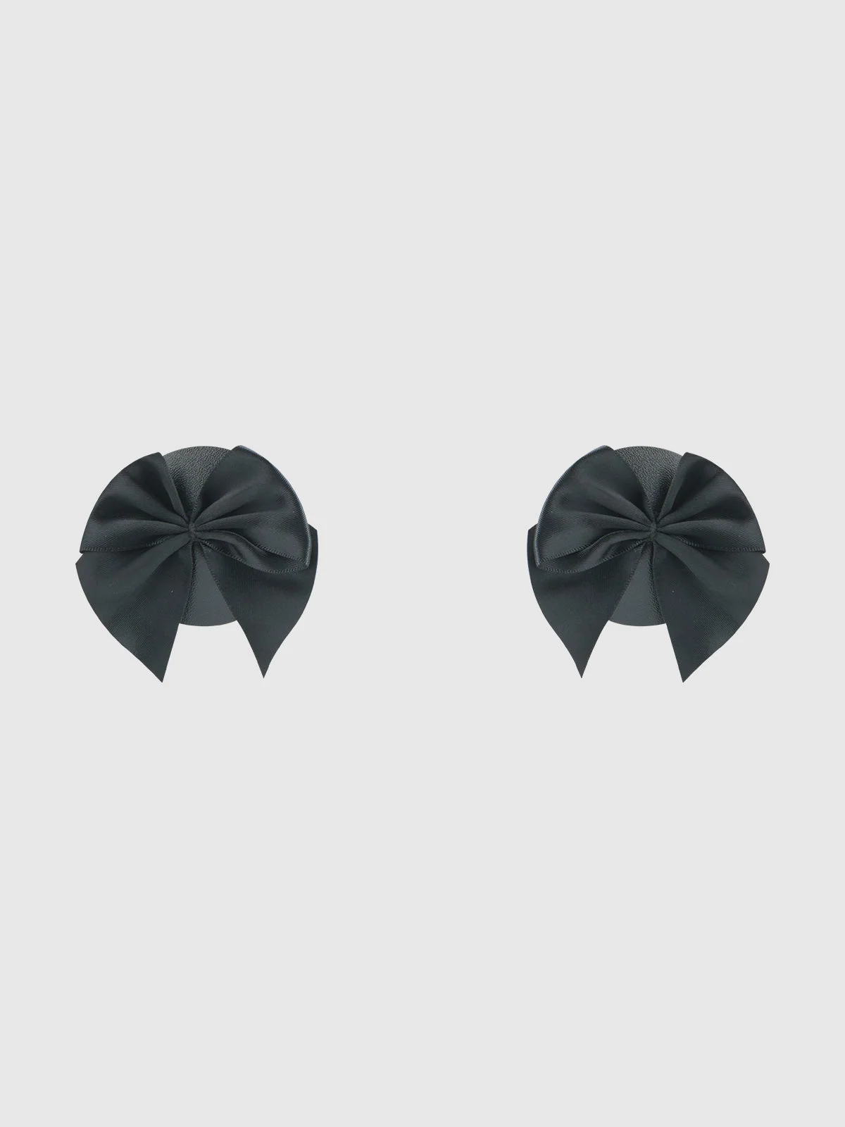 Black Patent and Satin Bow Pasties with Playful Detail