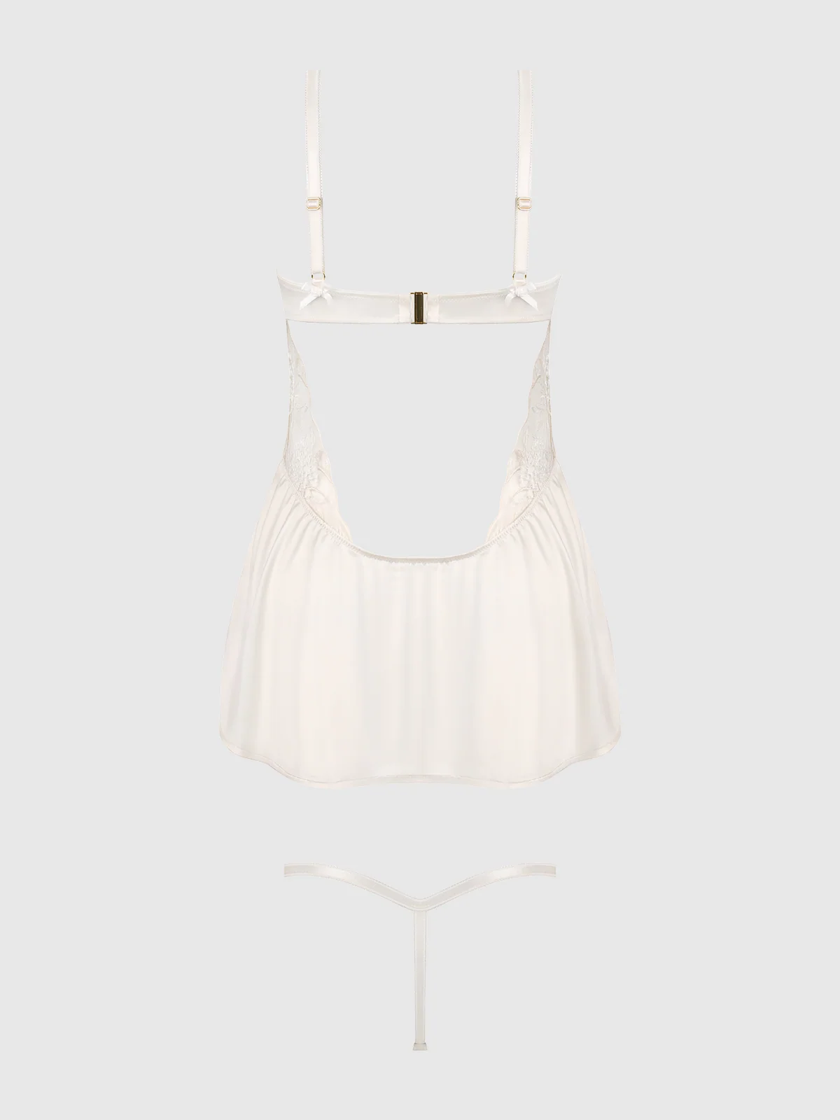 Delfina 刺绣无钢圈 Babydoll 吊带睡裙 in Pearl Ivory