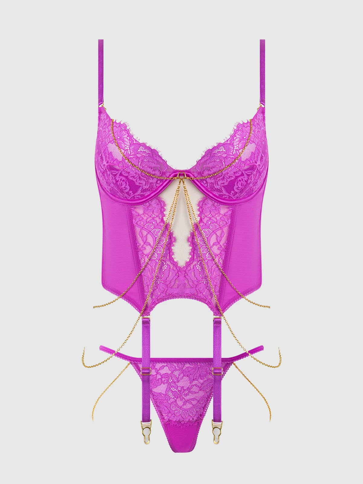 Arianna Lace & Chains Bustier for a Cinched, Sculpted Bust