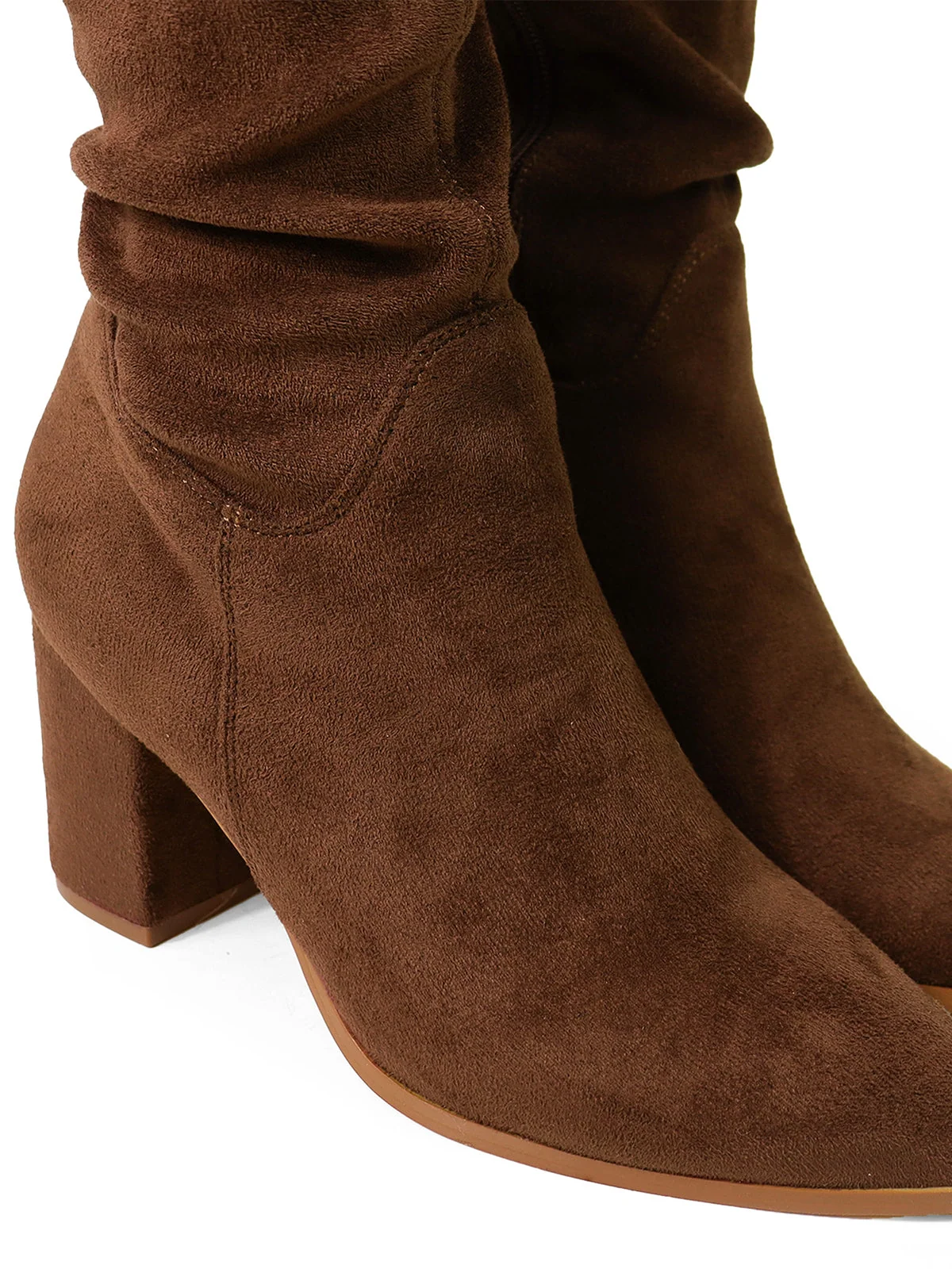 Becky Stretchy Thigh High Boots in Brown