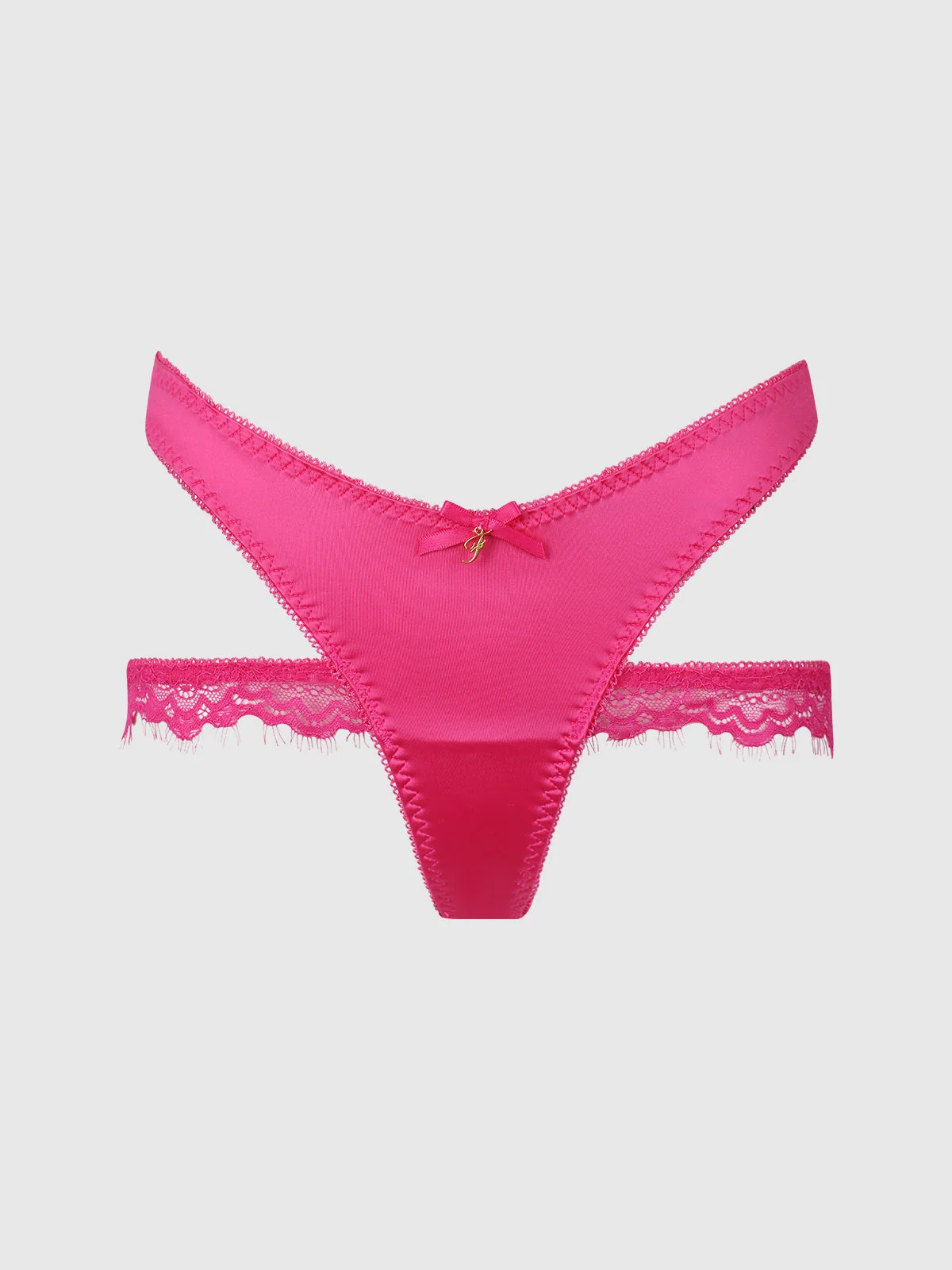 Neev 蕾丝与 Oilslick 交叉背带 Tanga 内裤 in Pink Dragon