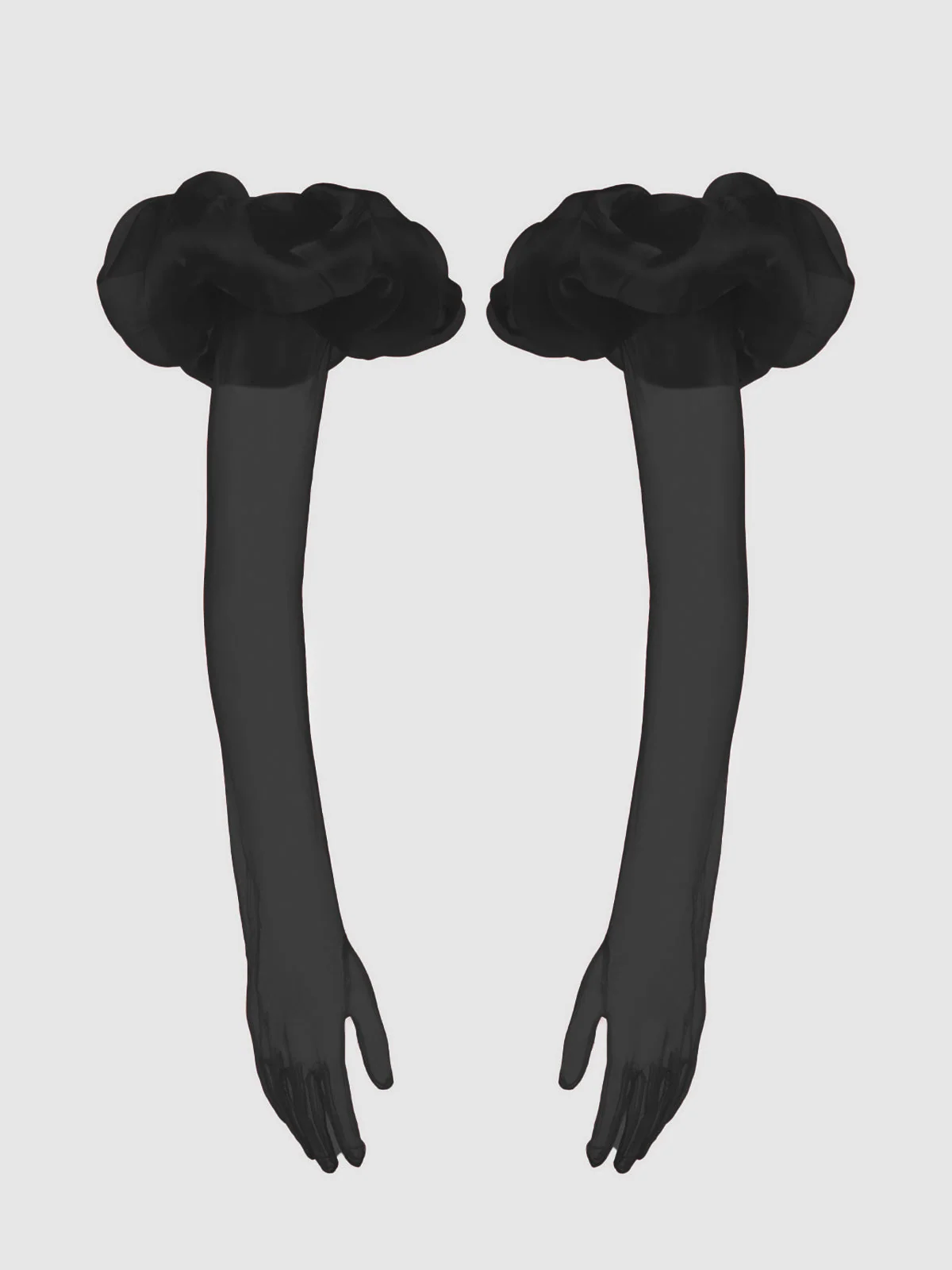 Chiffon Long Glove With Puff