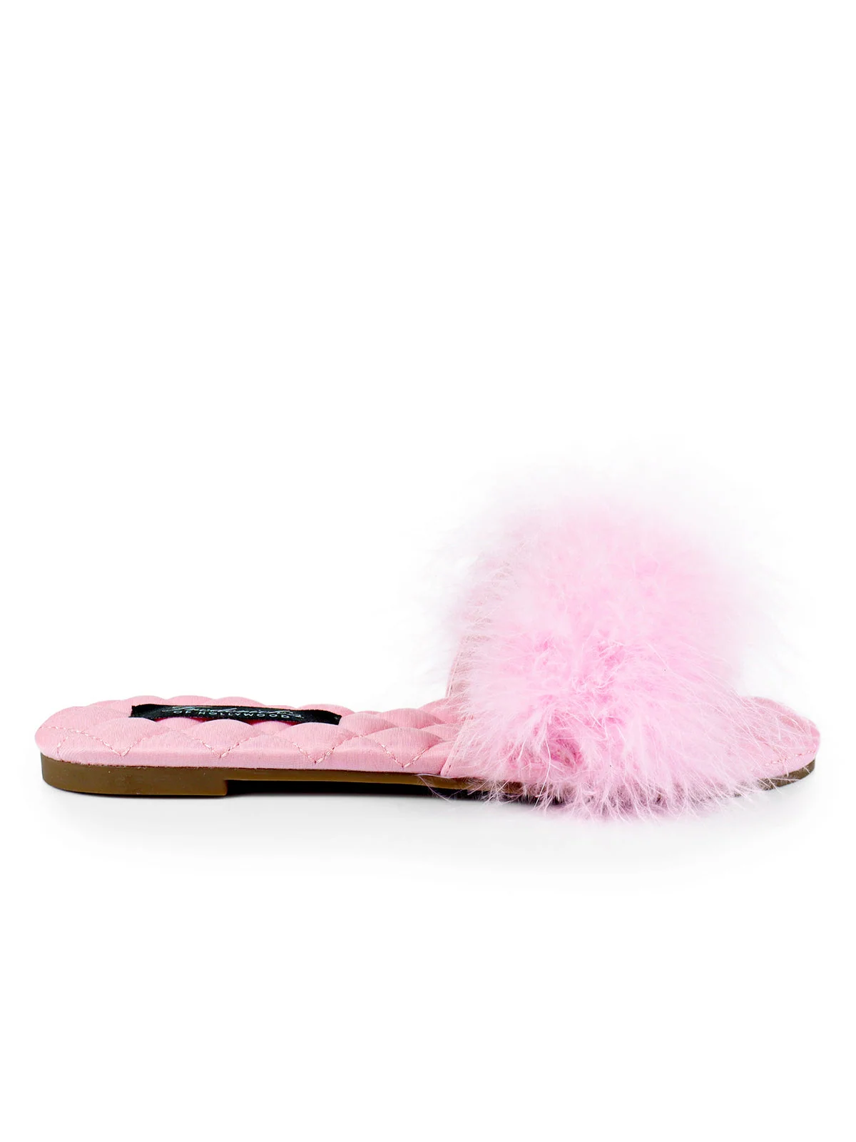 Maxim Feather Flat Sandal in Baby Pink