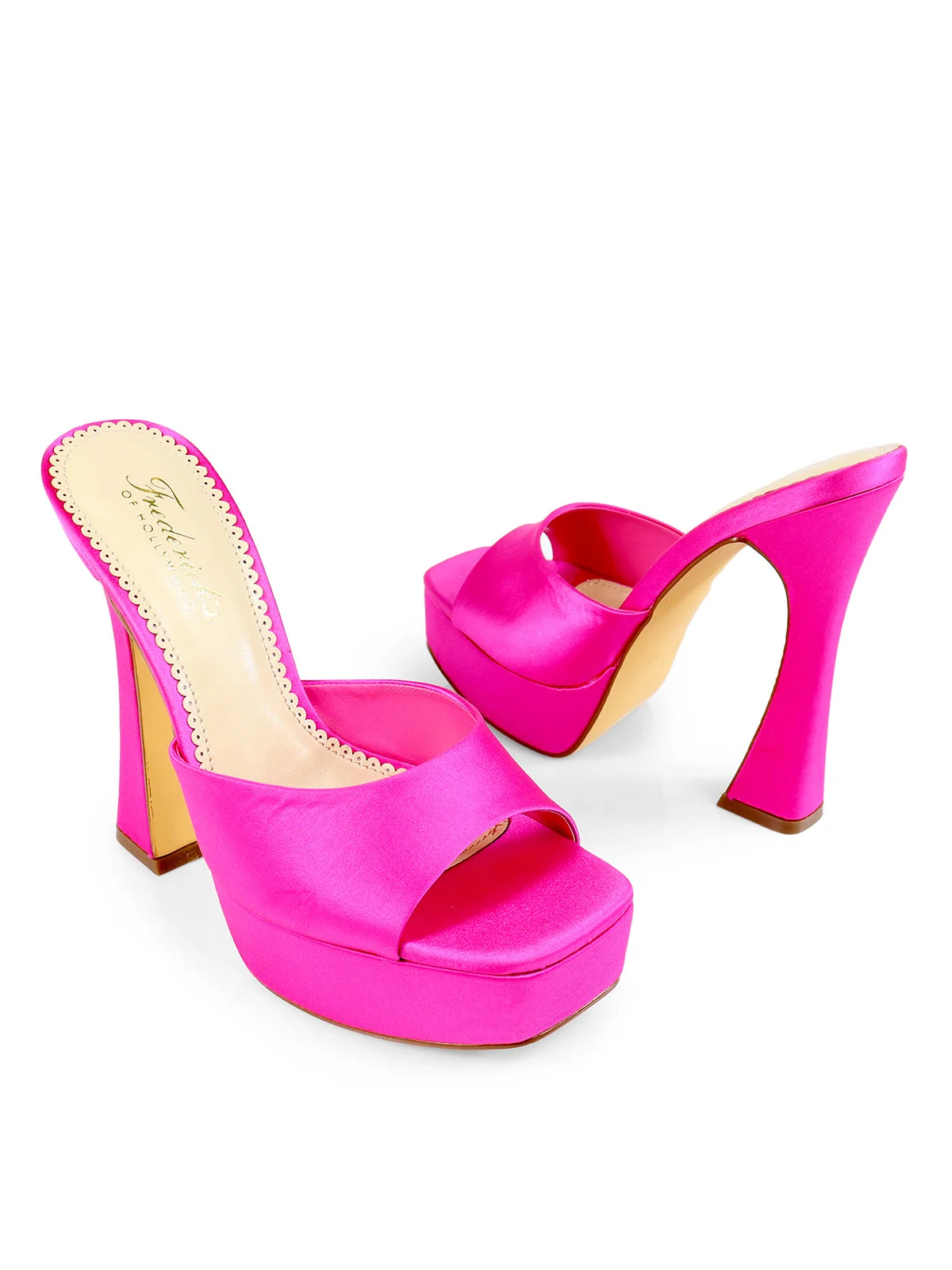 Elaina Platform Mule Heels in Hot Pink