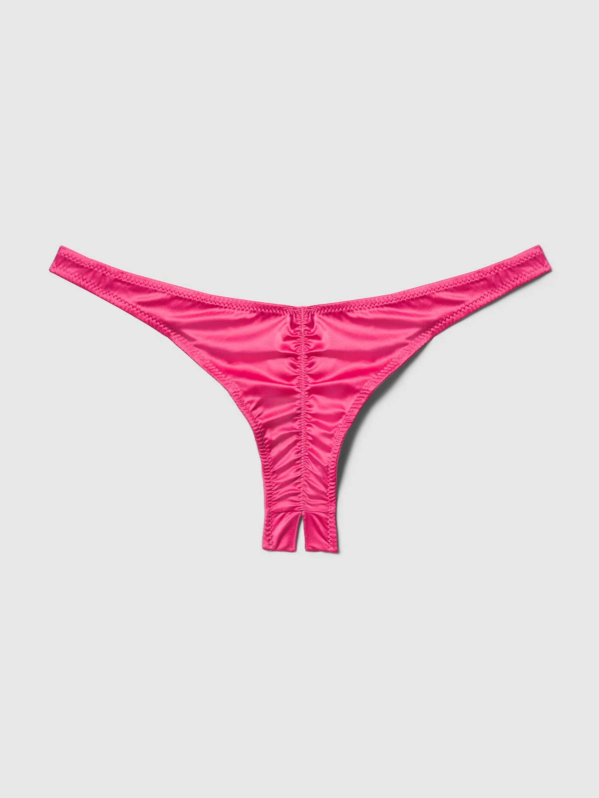 Petra Crotchless Satin Tanga in Pink Dragon