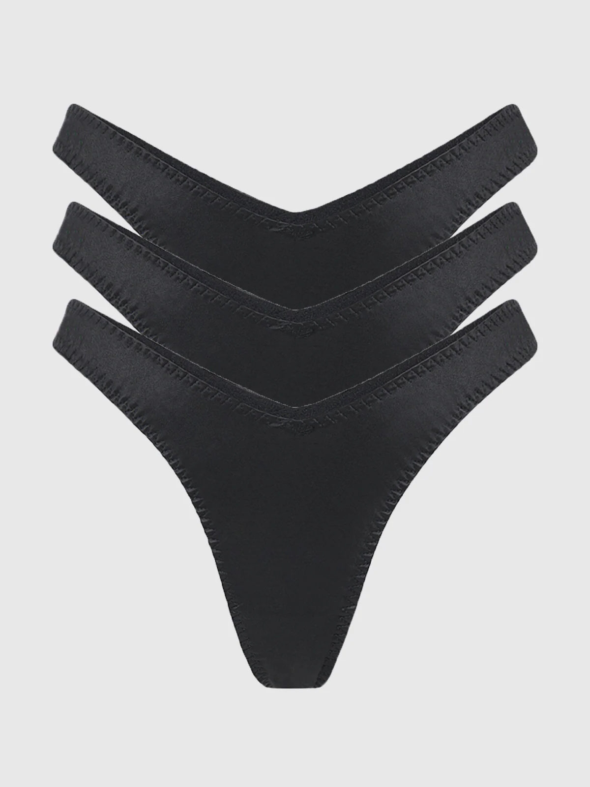 Rising Star Liquid Satin Tanga 3 Pack in Black