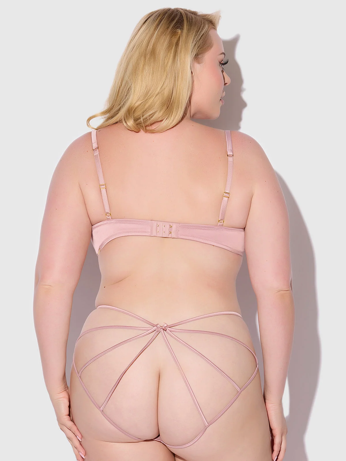 Petra Satin & Mesh Unlined Corset Cup Bra in Mauve